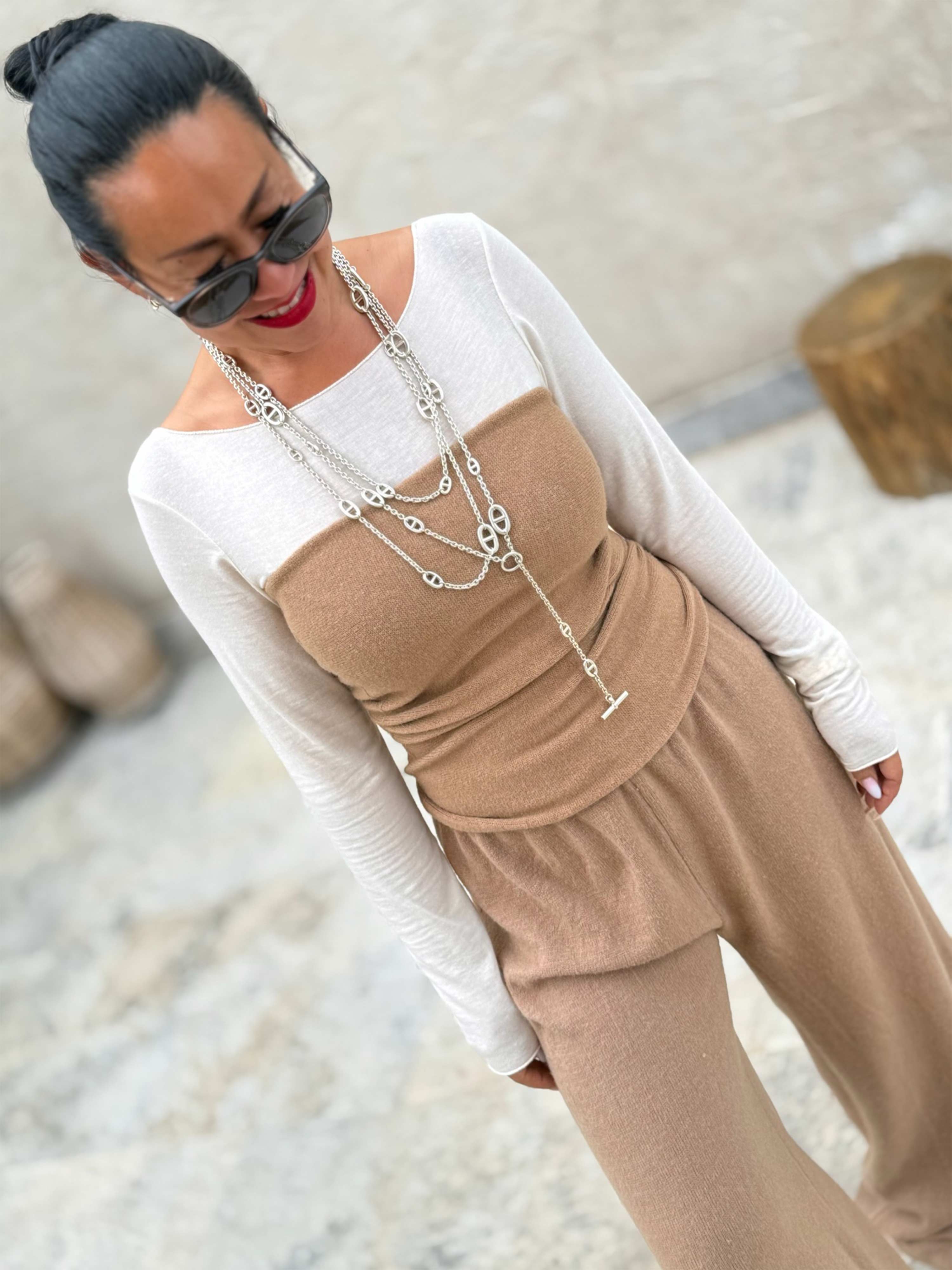 Viskose Schlauch Schal | Bandeau Top - Camel Viskose Schlauch Schal | Bandeau Top - Camel