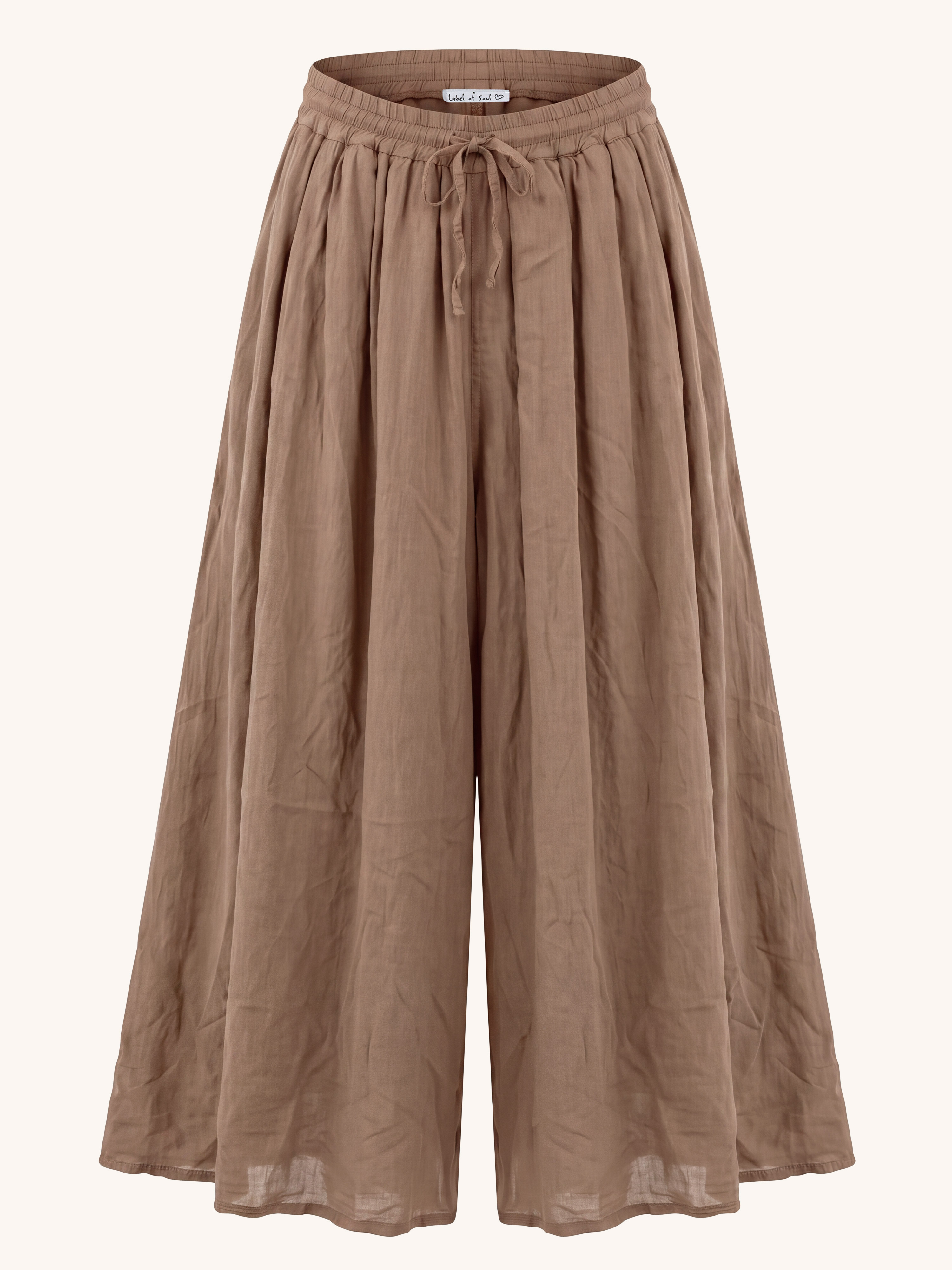 Cotton Oversize Culotte Hose - Camel