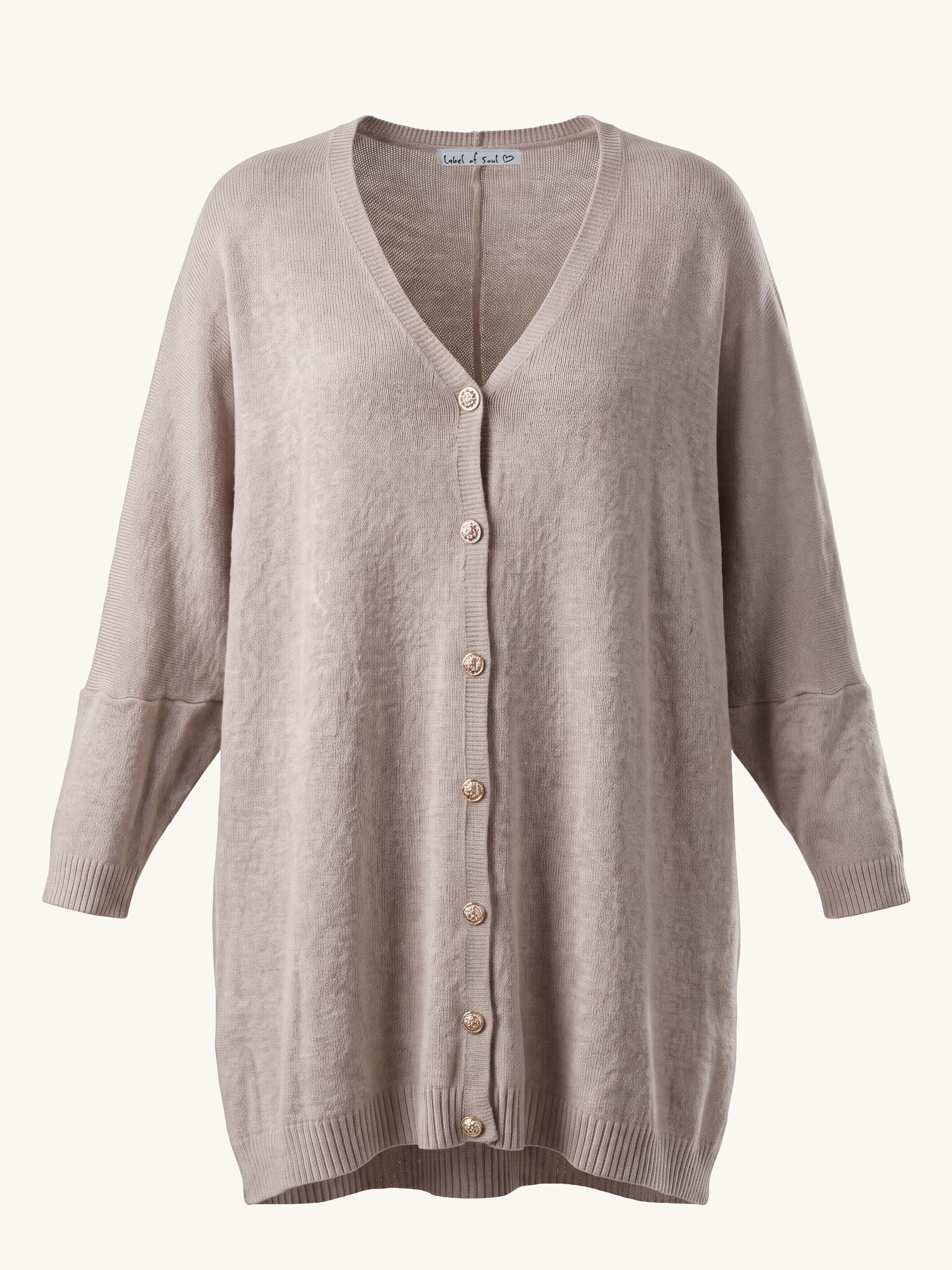 Oversize Viskose Cardigan CURVY - Oatmeal