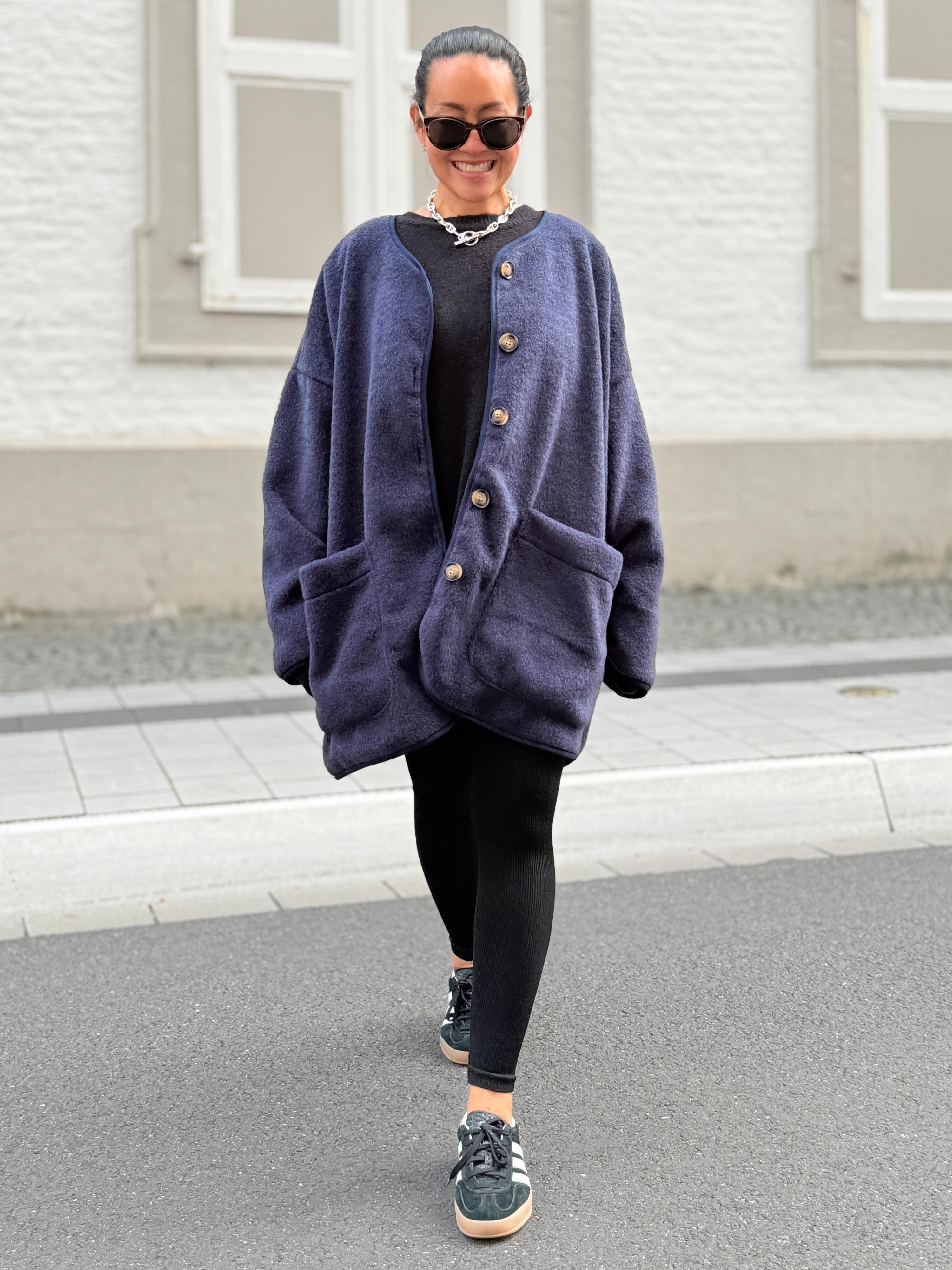 Oversize Jacke Button - SIGNATURE - Navy