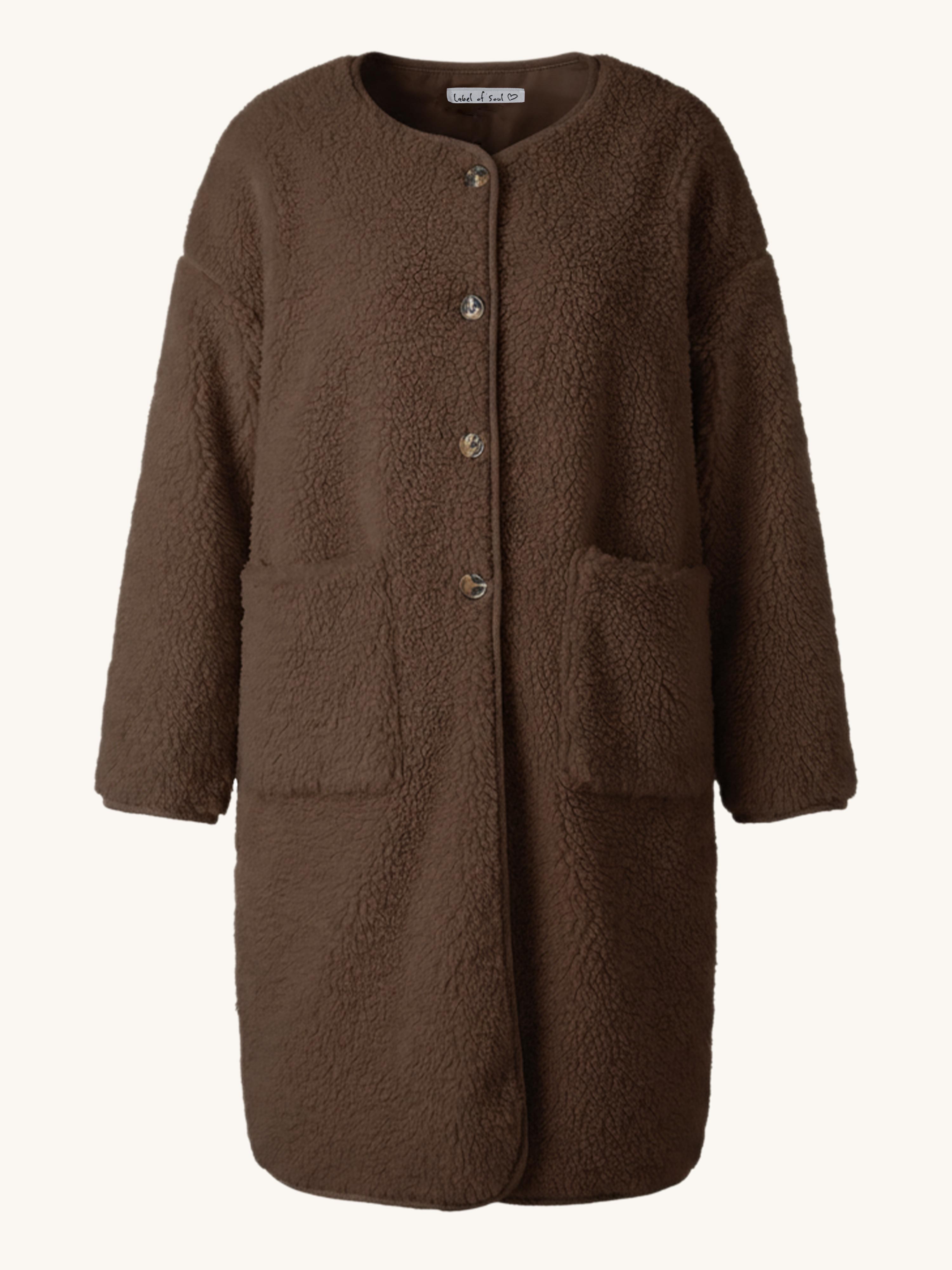 Teddylook Oversize Mantel - Schoko