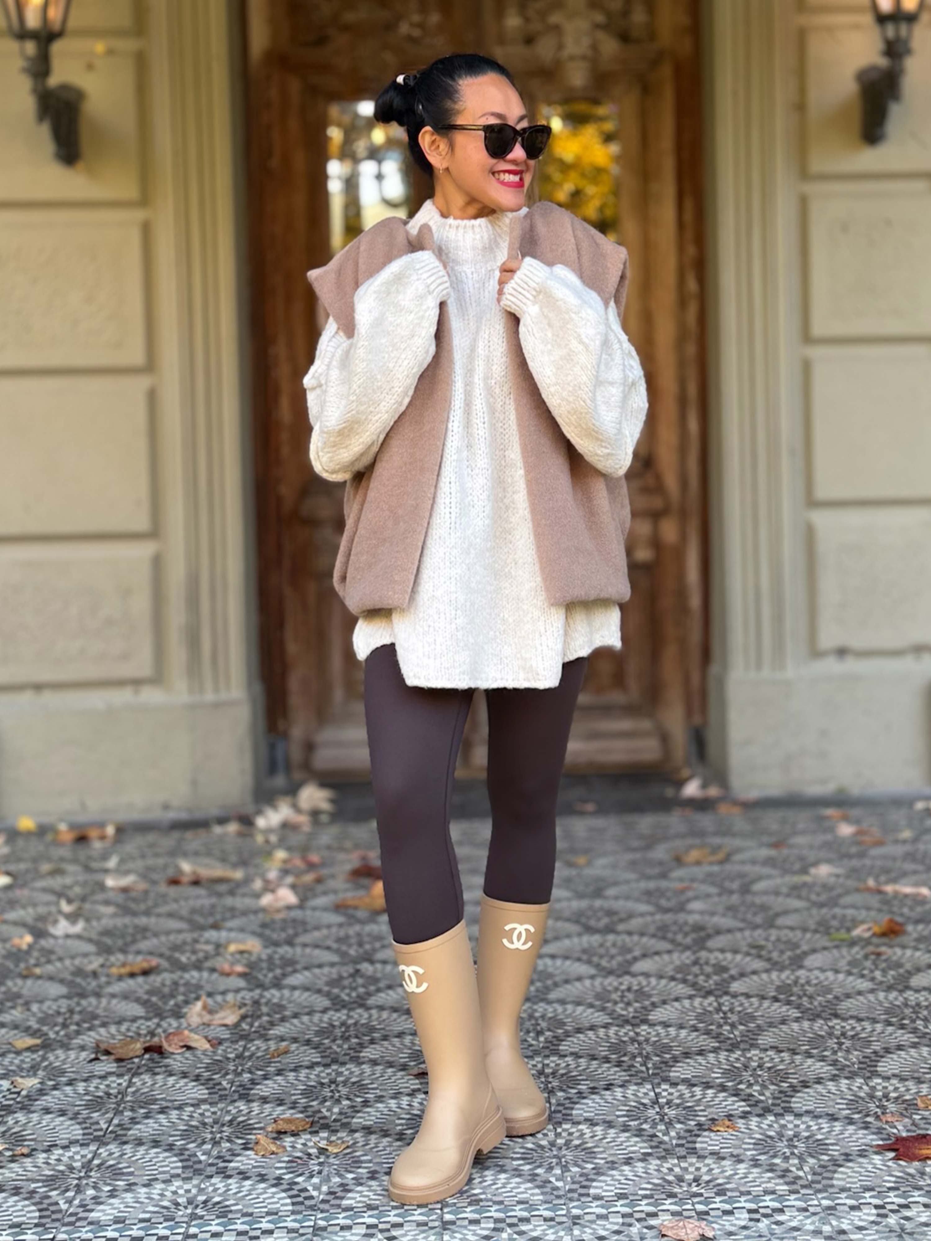 Kurzarm Weste mit Taschen - SIGNATURE - Chestnut