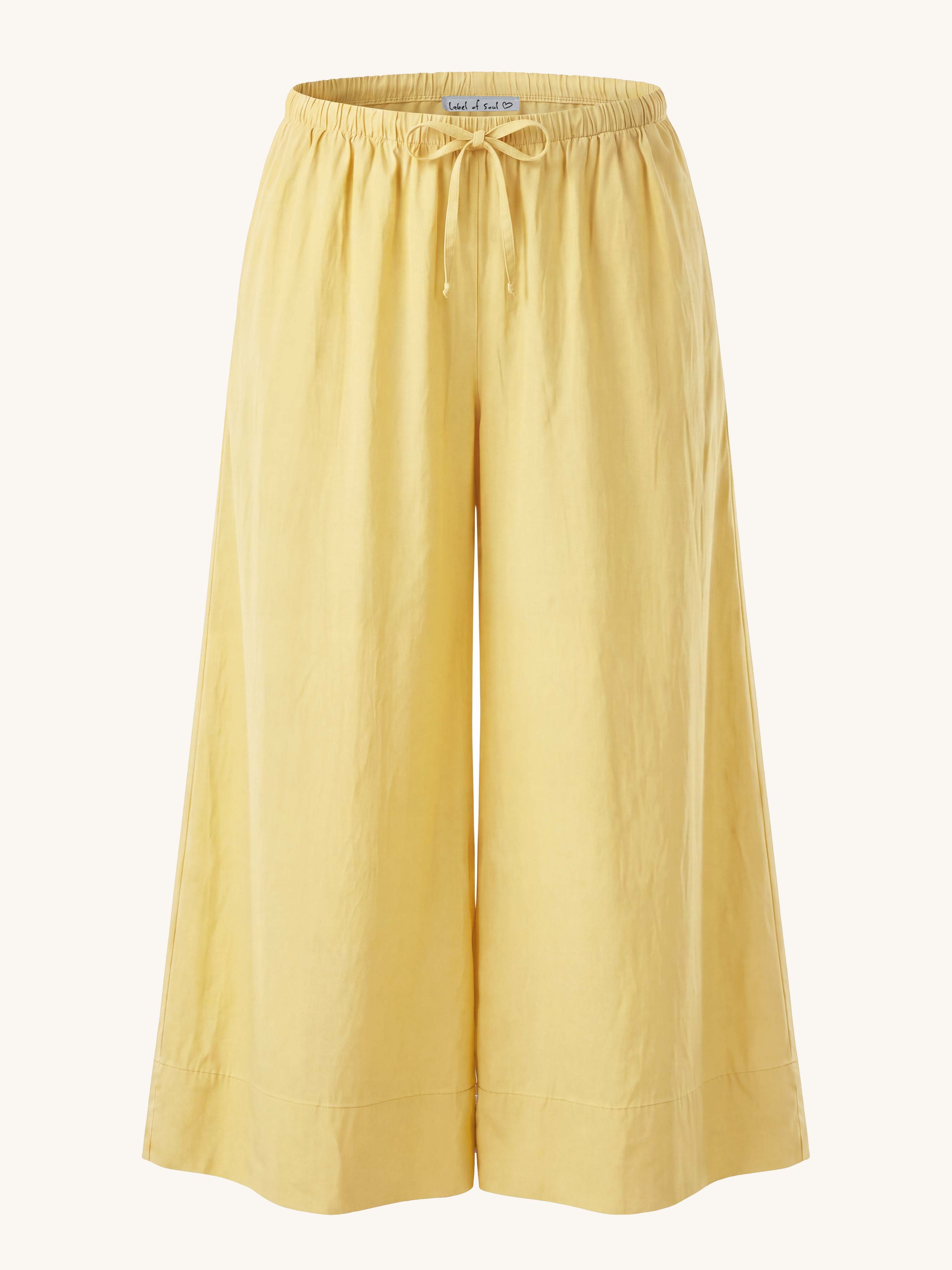 Basic Oversize Cotton Palazzo Hose - Honey