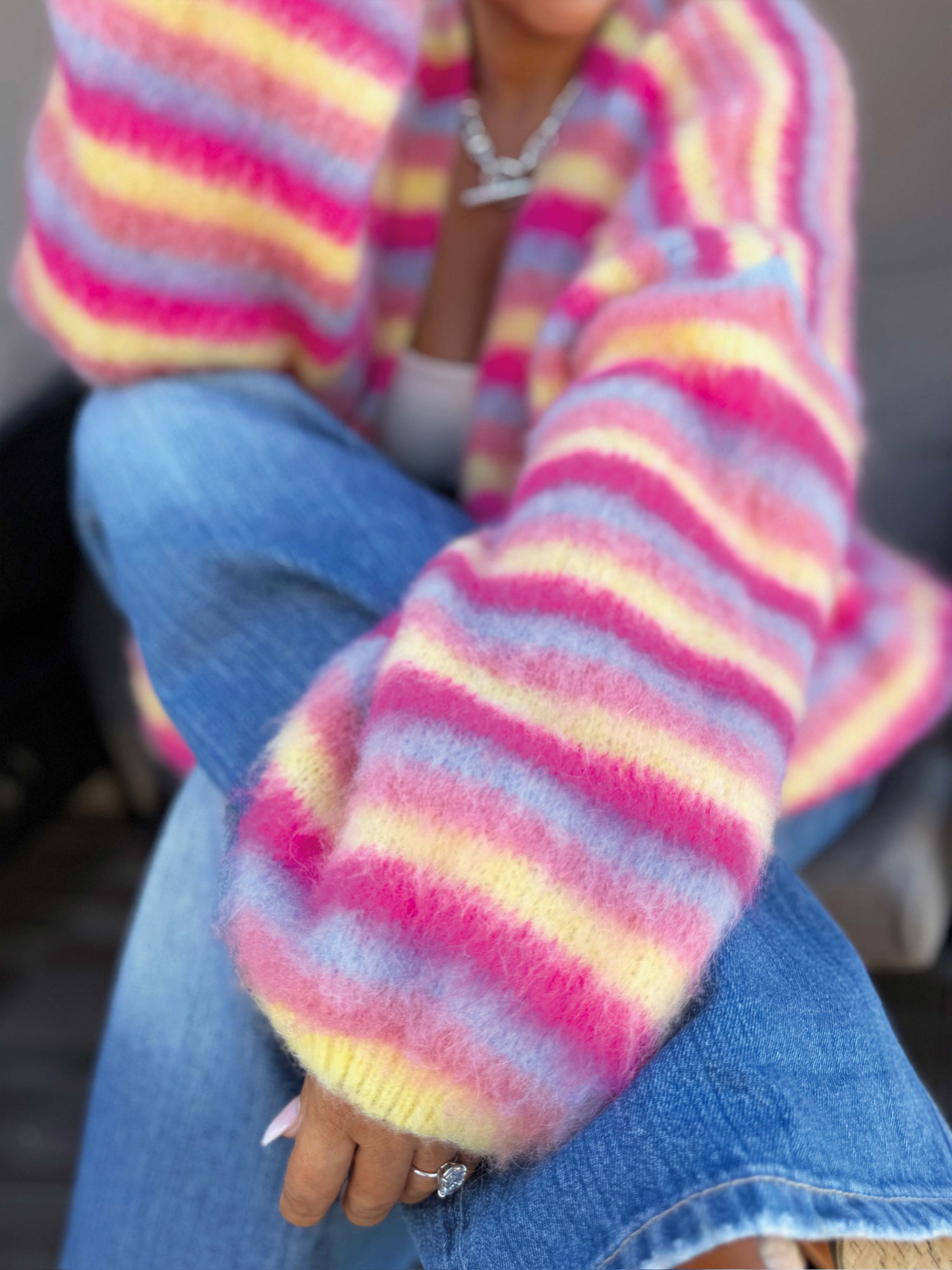 Oversize Cardigan - FLUFFY - Rainbow Bunt