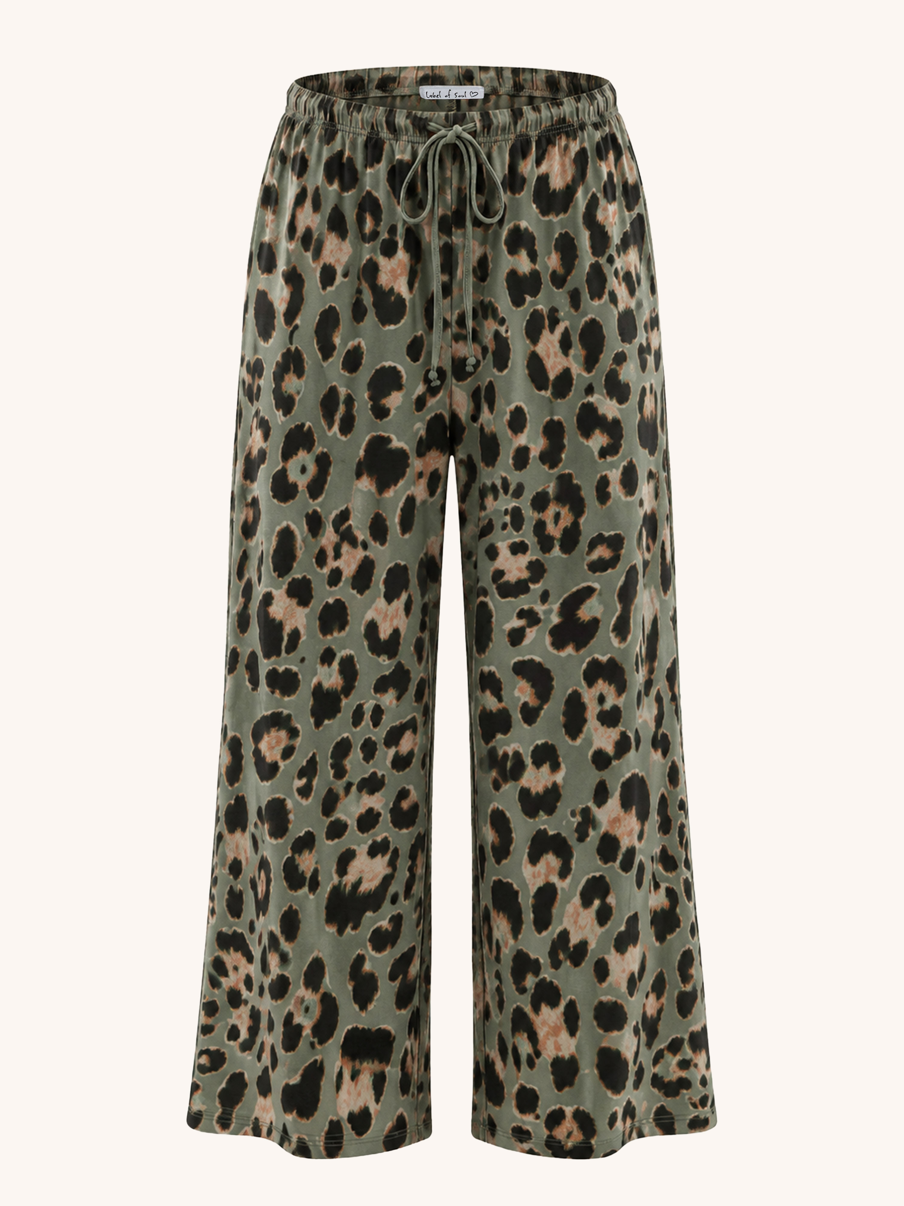 Basic Oversize Loungewear Palazzo Hose - LEO Matcha