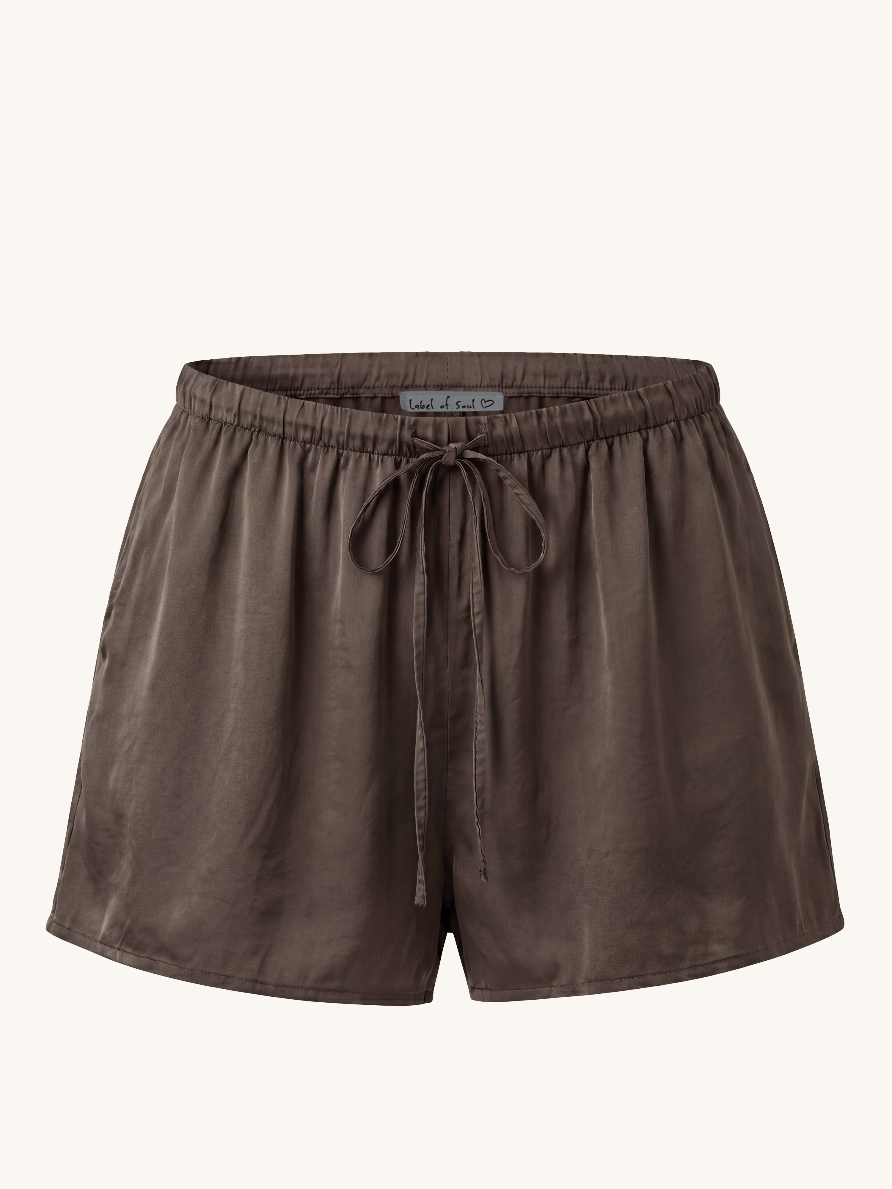 Viskose Bermuda Shorts - ELEGANCE - Schoko