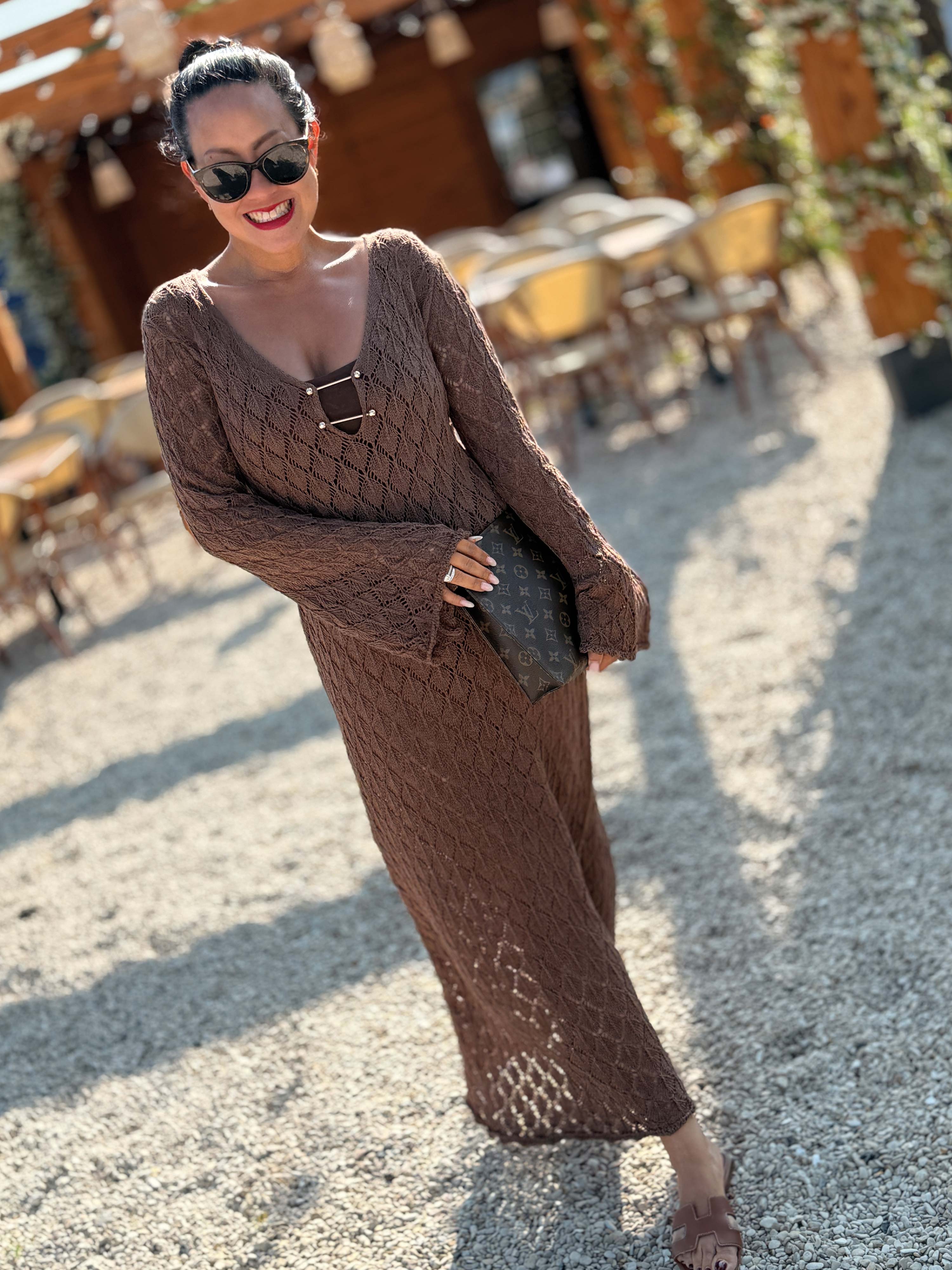 Häkel Beach Strickkleid - Schoko Häkel Beach Strickkleid - Schoko