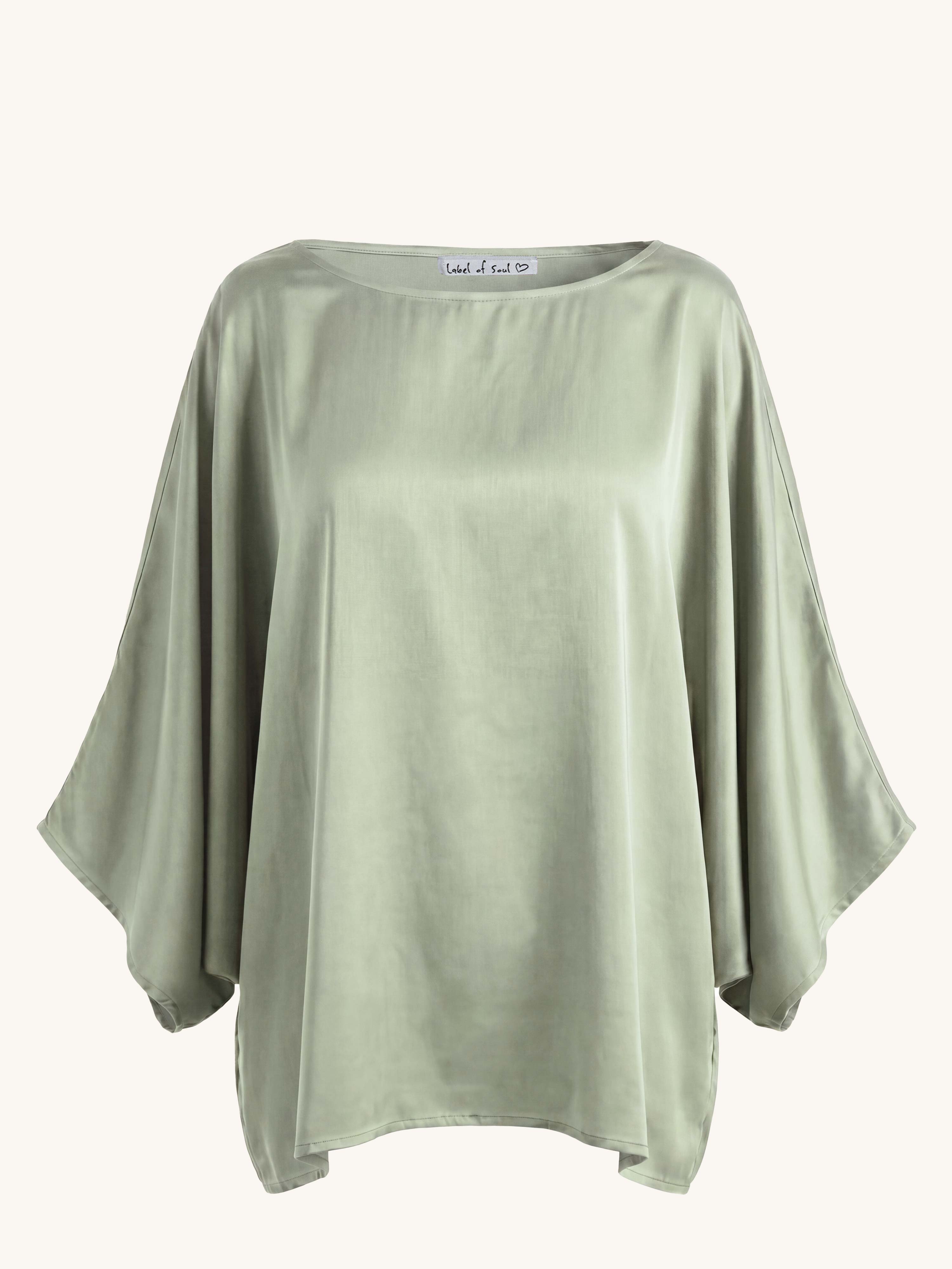 Oversize Viskose Poncho - ELEGANCE - Matcha