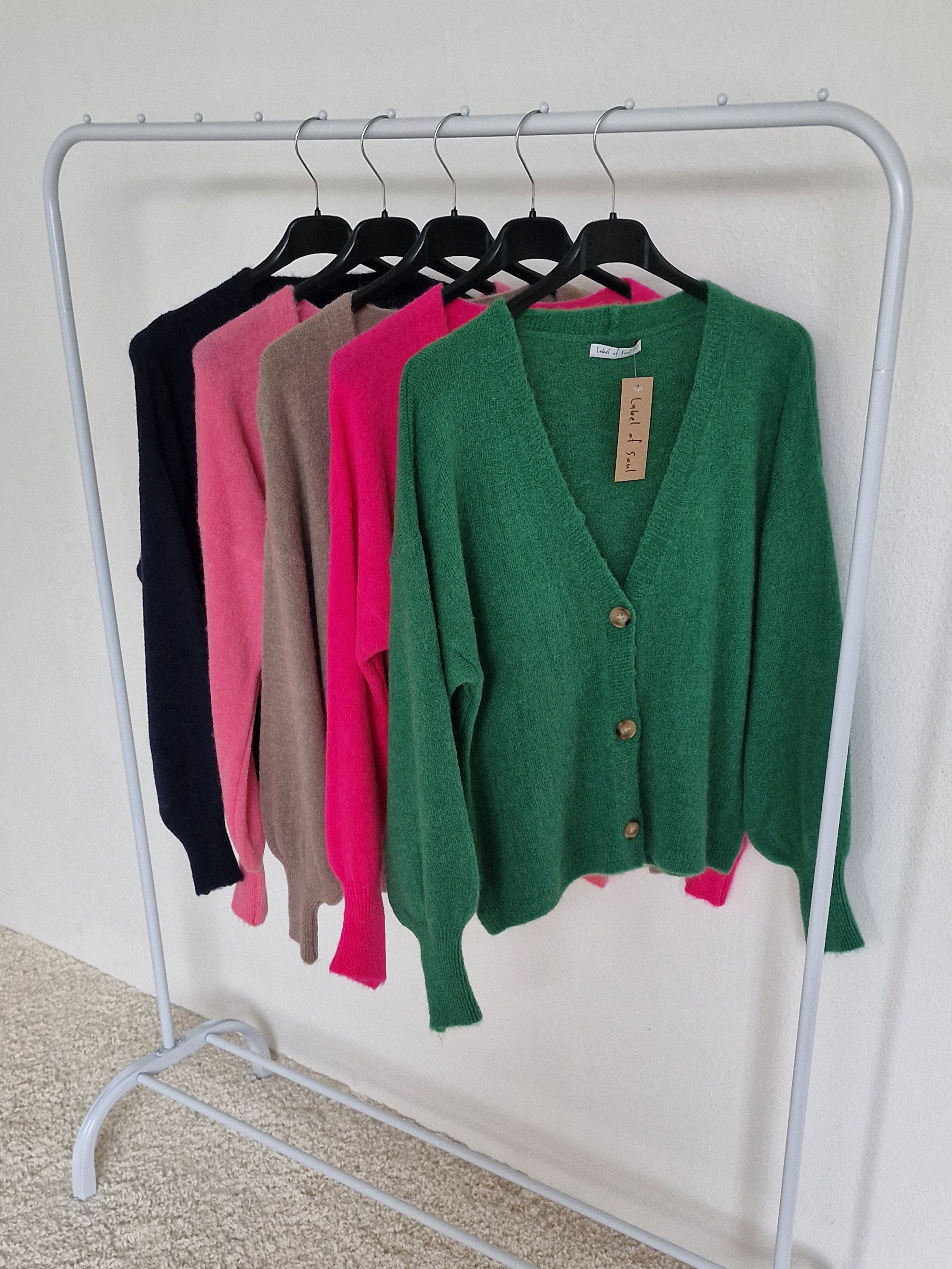 Cardigan mit Baby-Alpakawollanteil - Grün Cardigan mit Baby-Alpakawollanteil - Grün