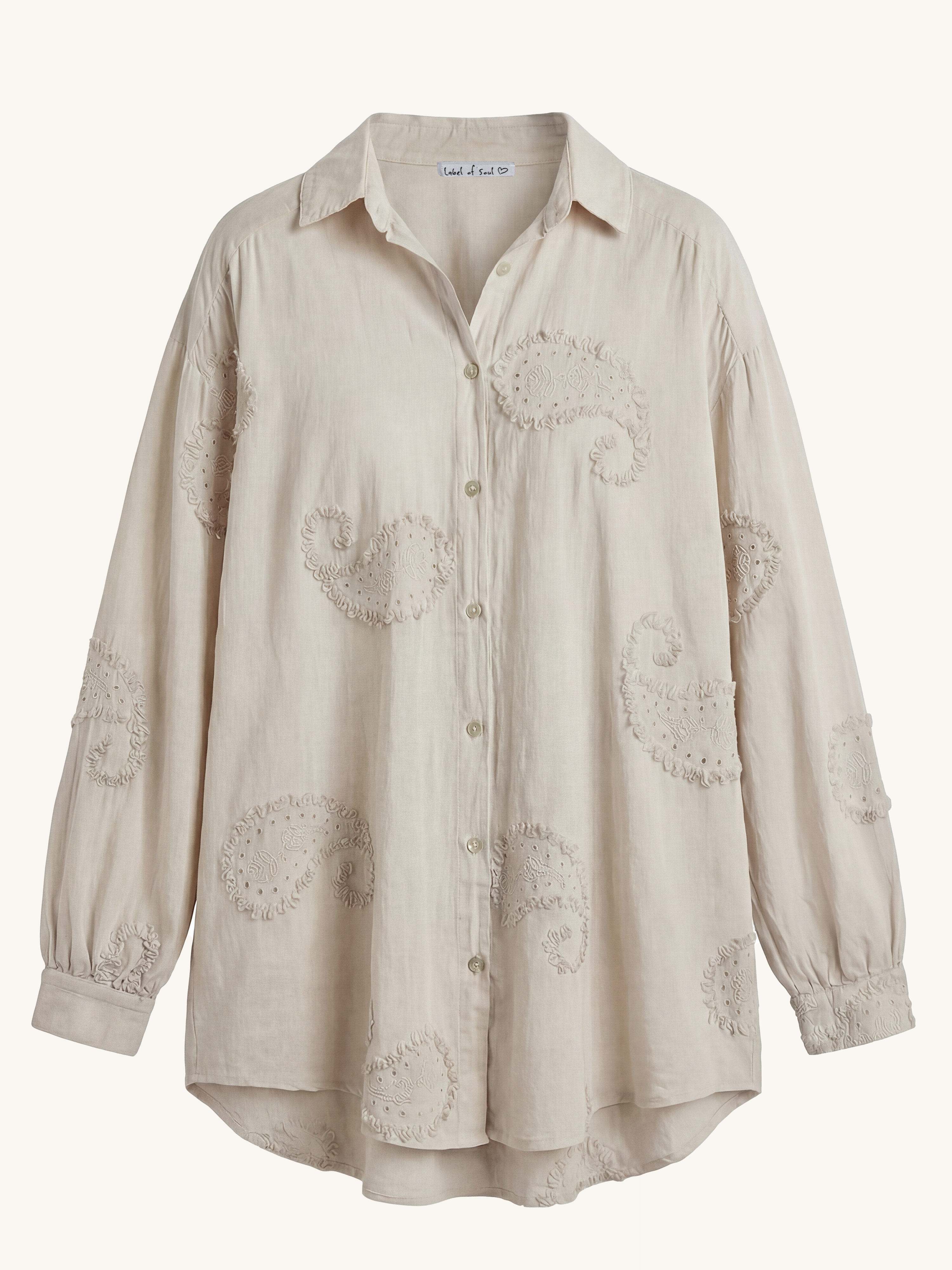 Cotton Oversize Long Bluse - OHANA - Beige