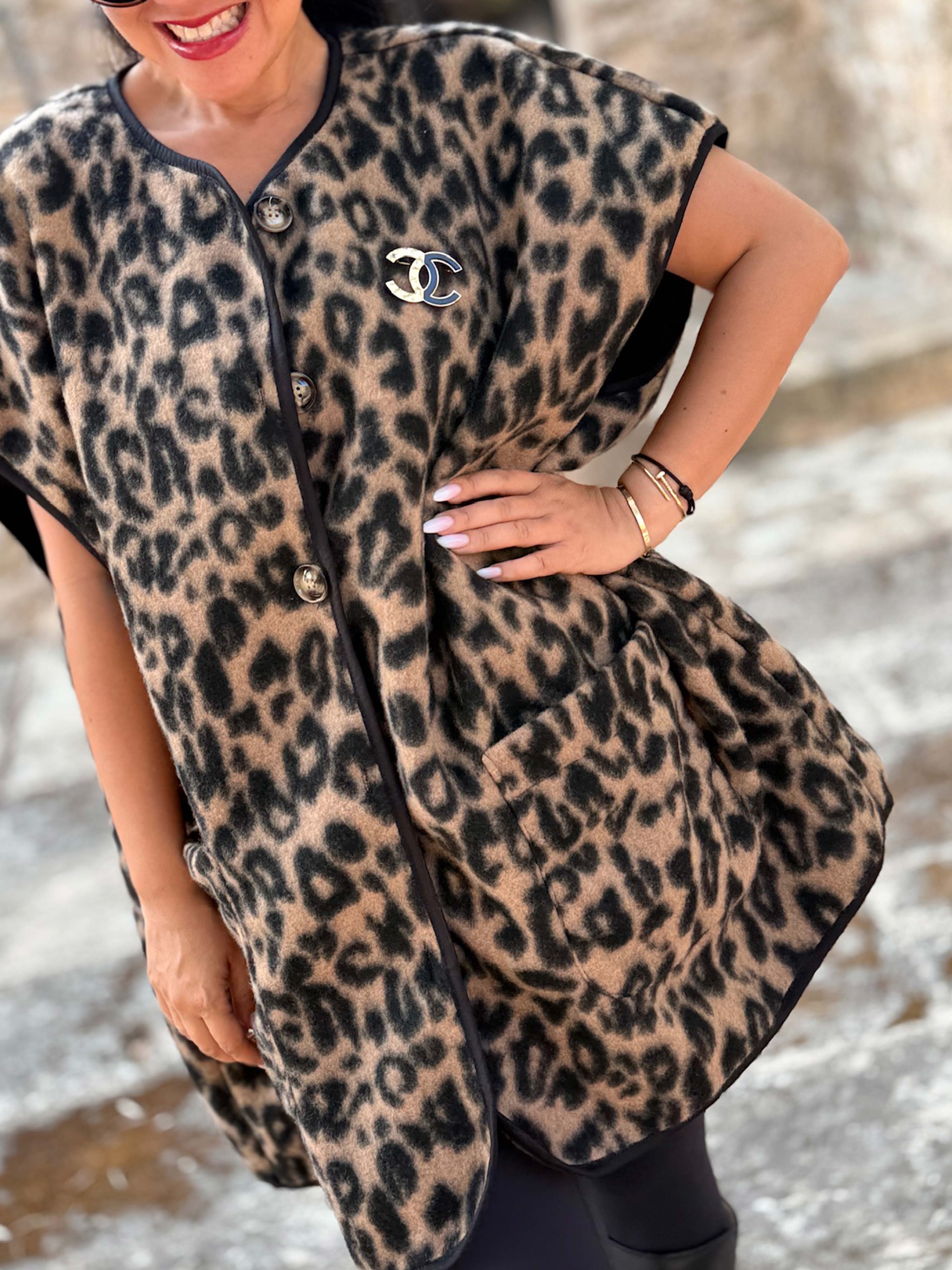 Oversize Weste mit Taschen - SIGNATURE - Leo Camel Oversize Weste mit Taschen - SIGNATURE - Leo Camel