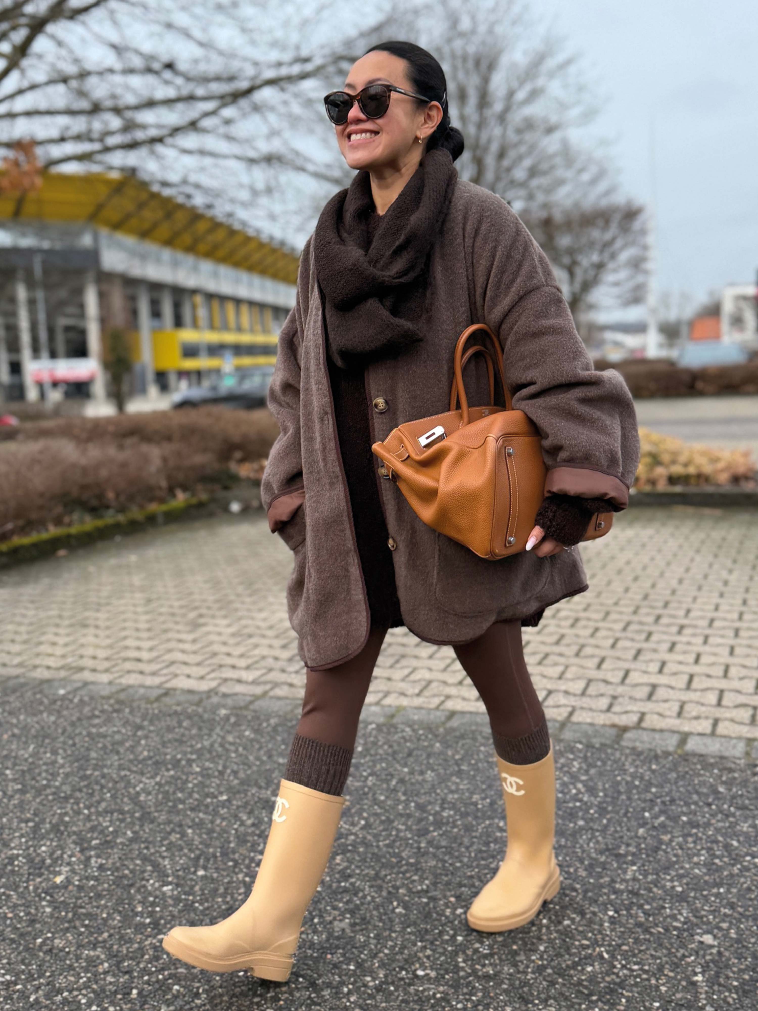 Oversize Jacke - SIGNATURE - Schoko inkl. Gratisbrosche