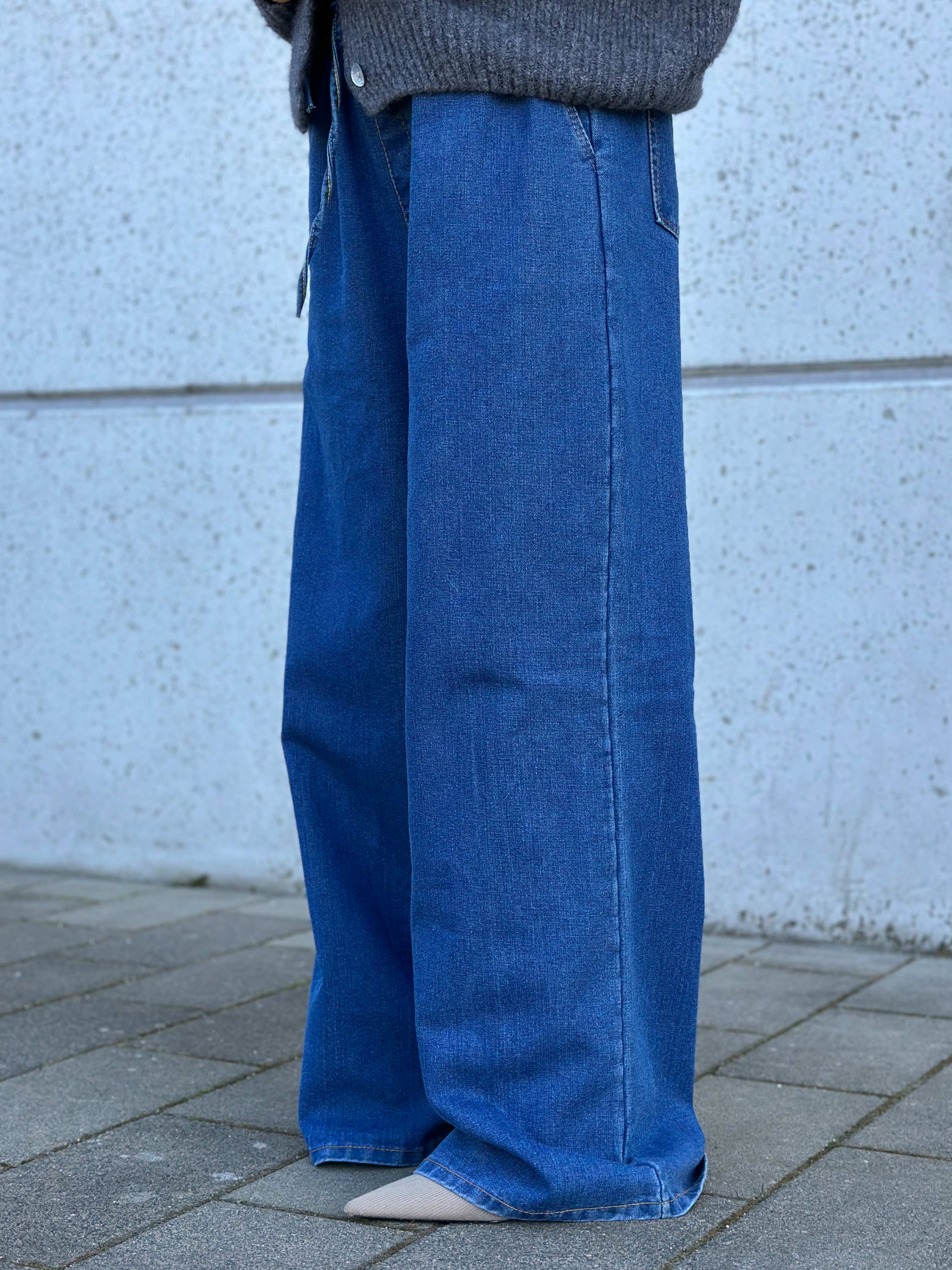 Palazzo Jeans Hose - ONESIZE - Denim Blue Palazzo Jeans Hose - ONESIZE - Denim Blue