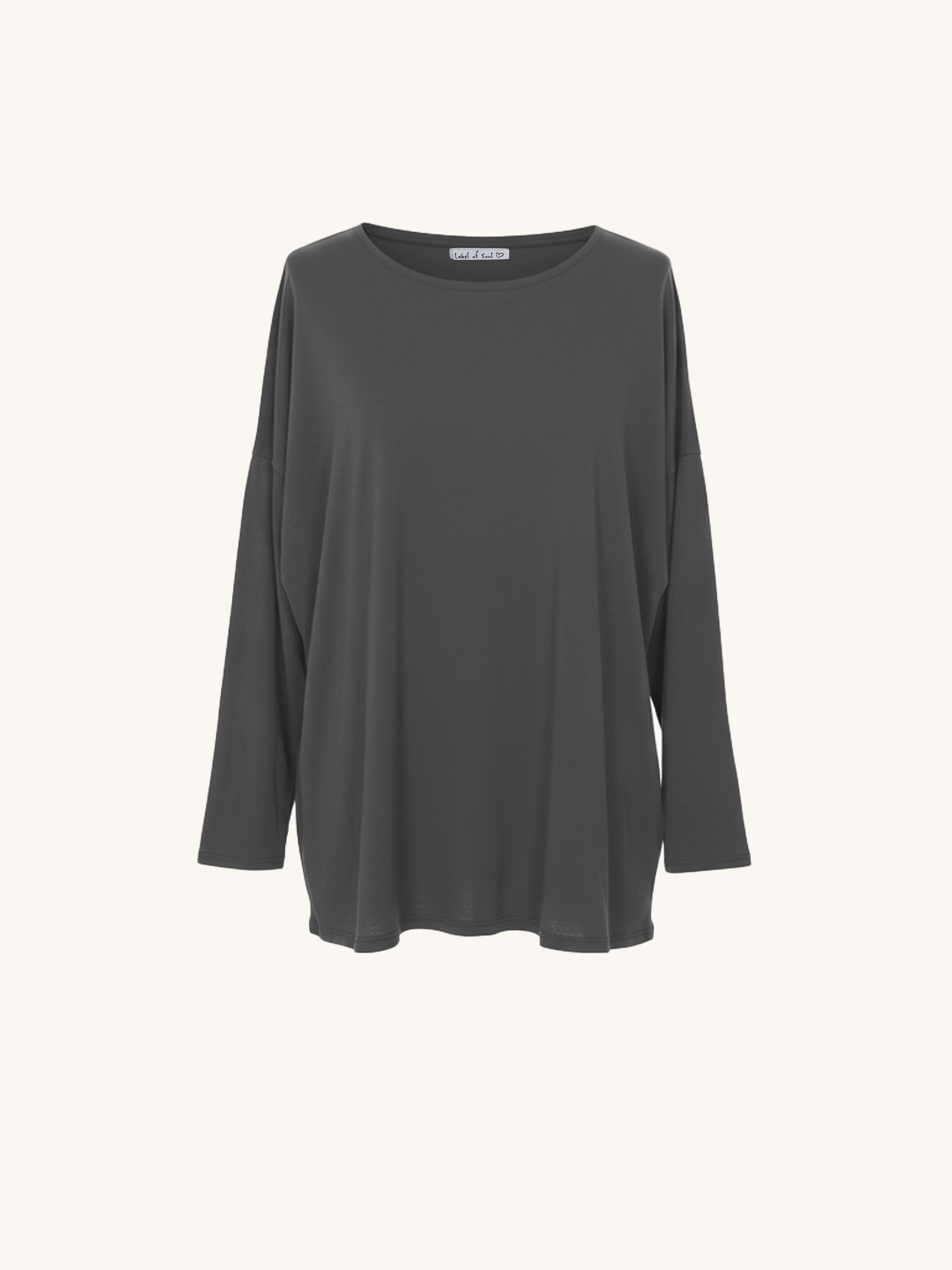 Basic Langarmshirt - Anthrazit