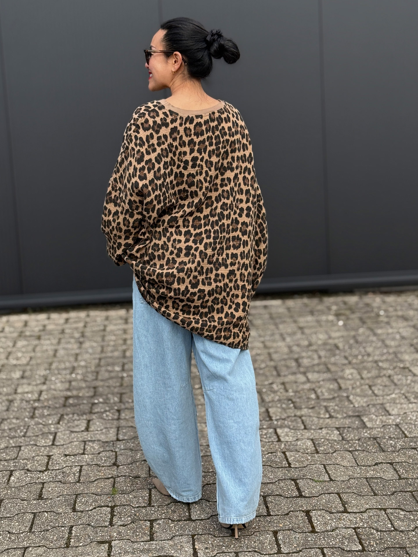 Musselin Oversize Sweatshirt - Leo Camel