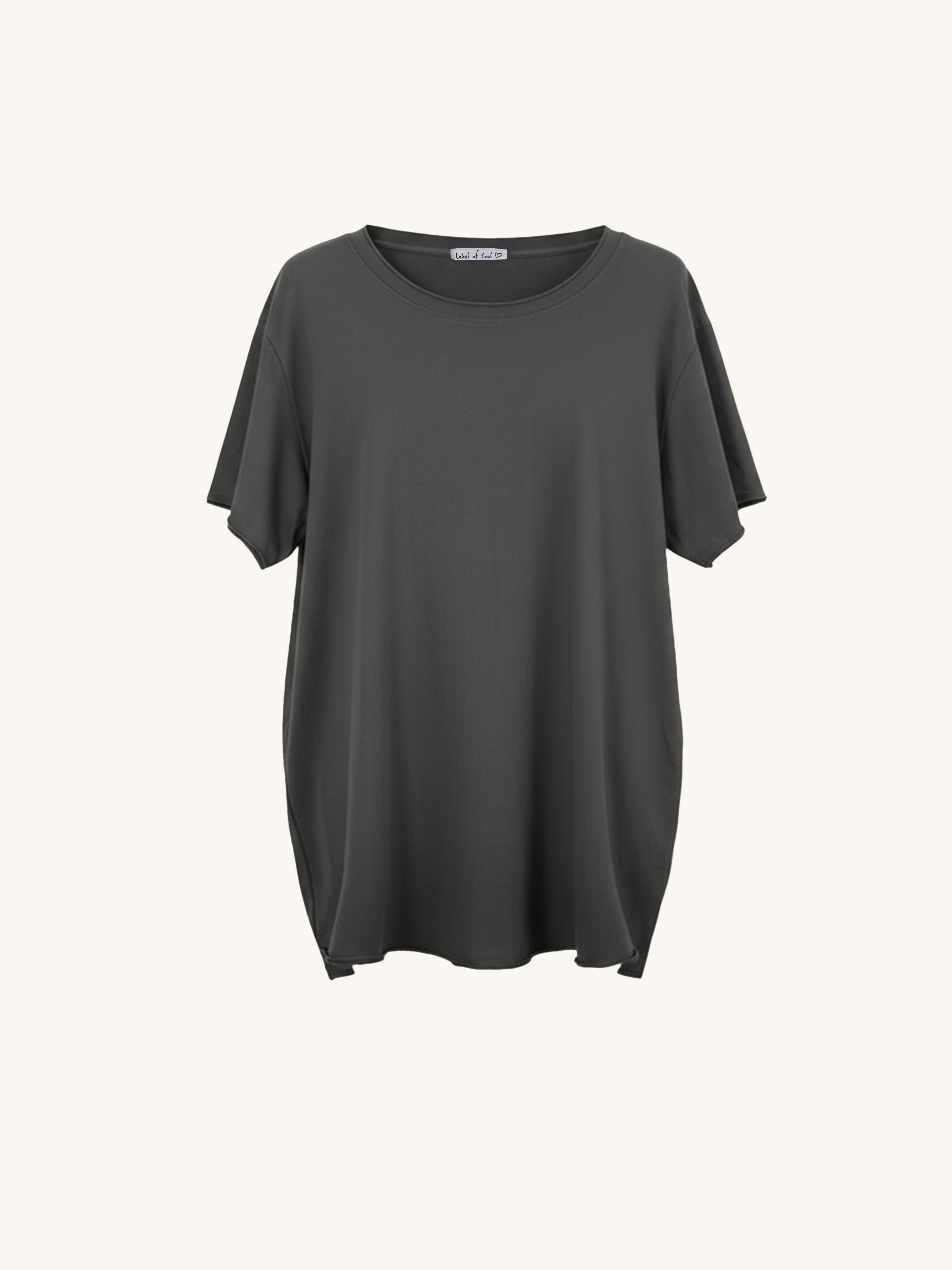 Basic Kurzarmshirt - Anthrazit