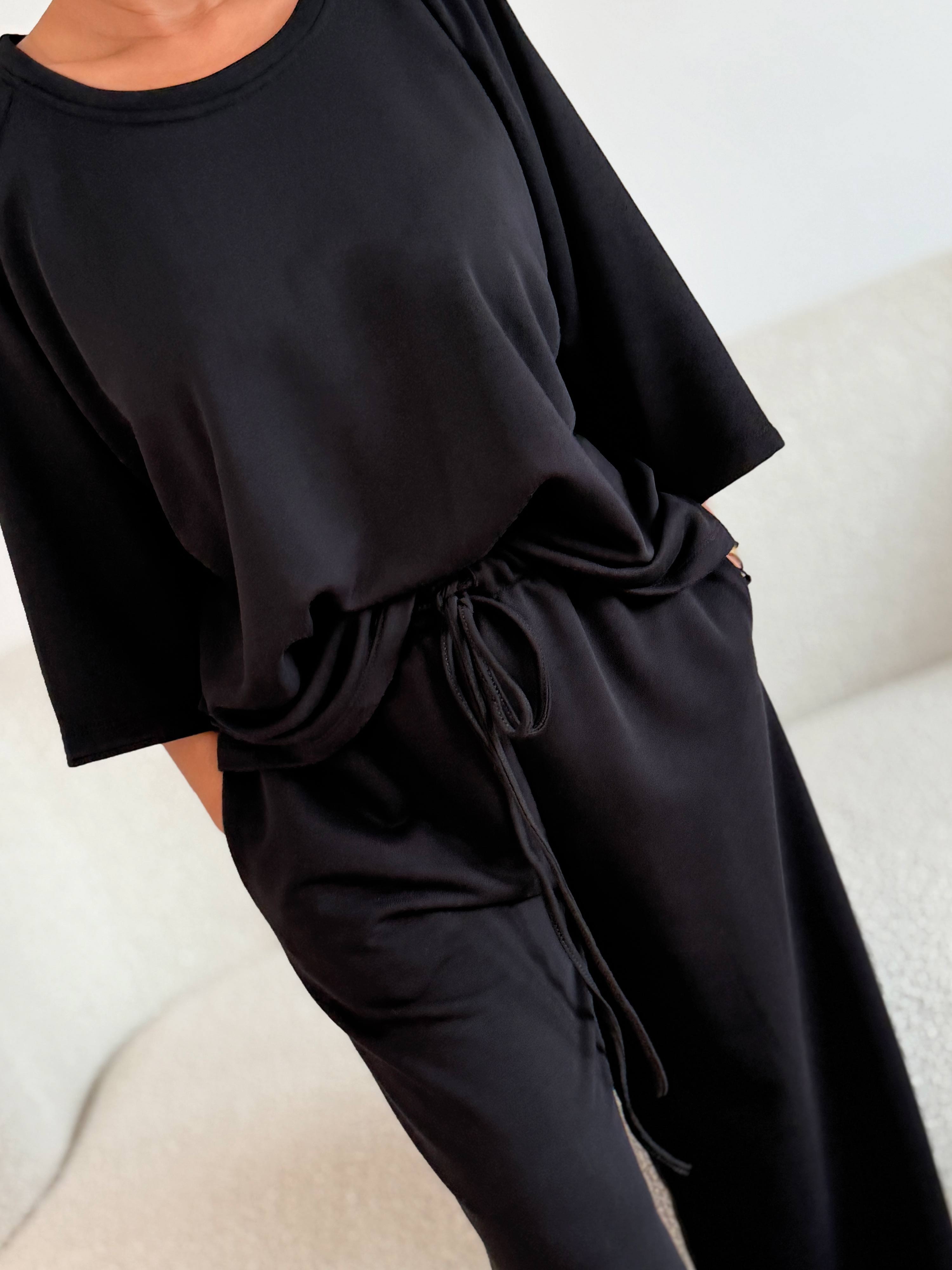Basic Oversize Palazzo Hose - REGULAR - Schwarz Basic Oversize Palazzo Hose - REGULAR - Schwarz