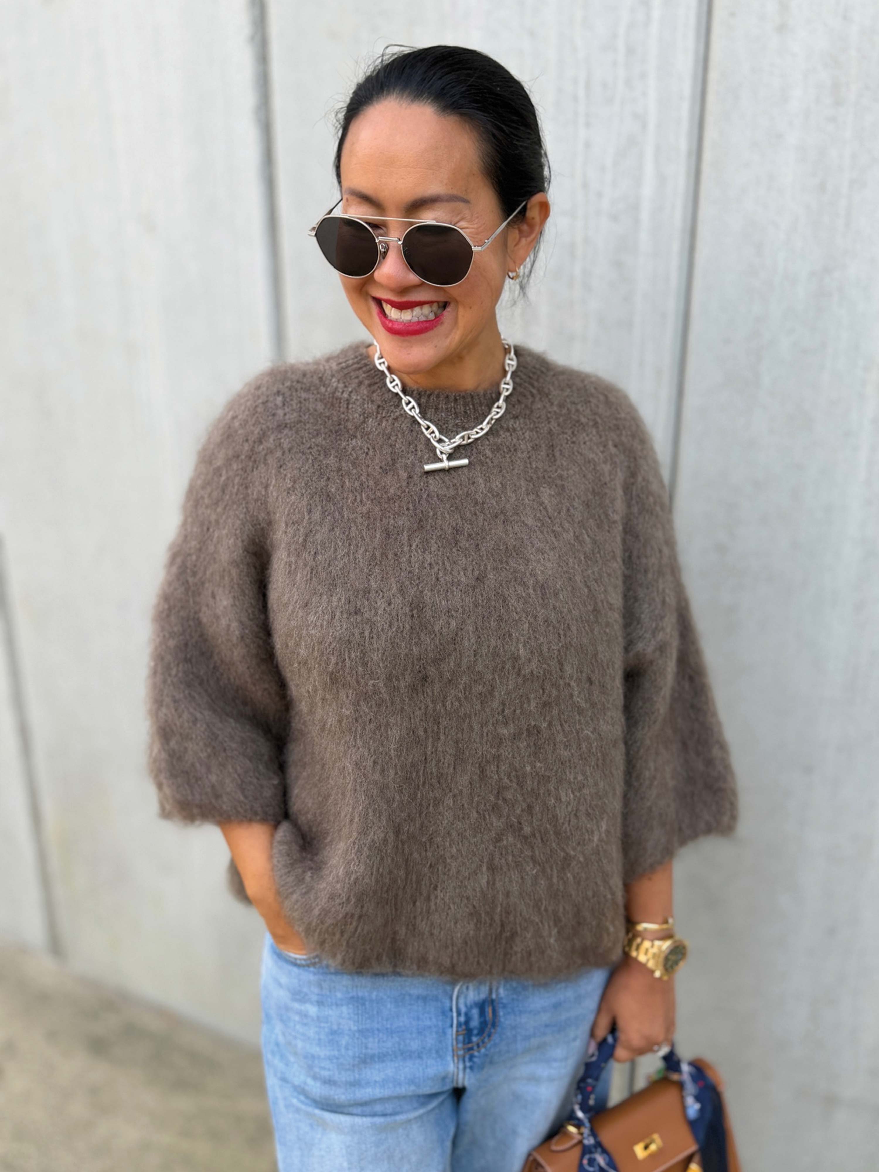 Mid-Sleeve Pullover - FLUFFY - Fango