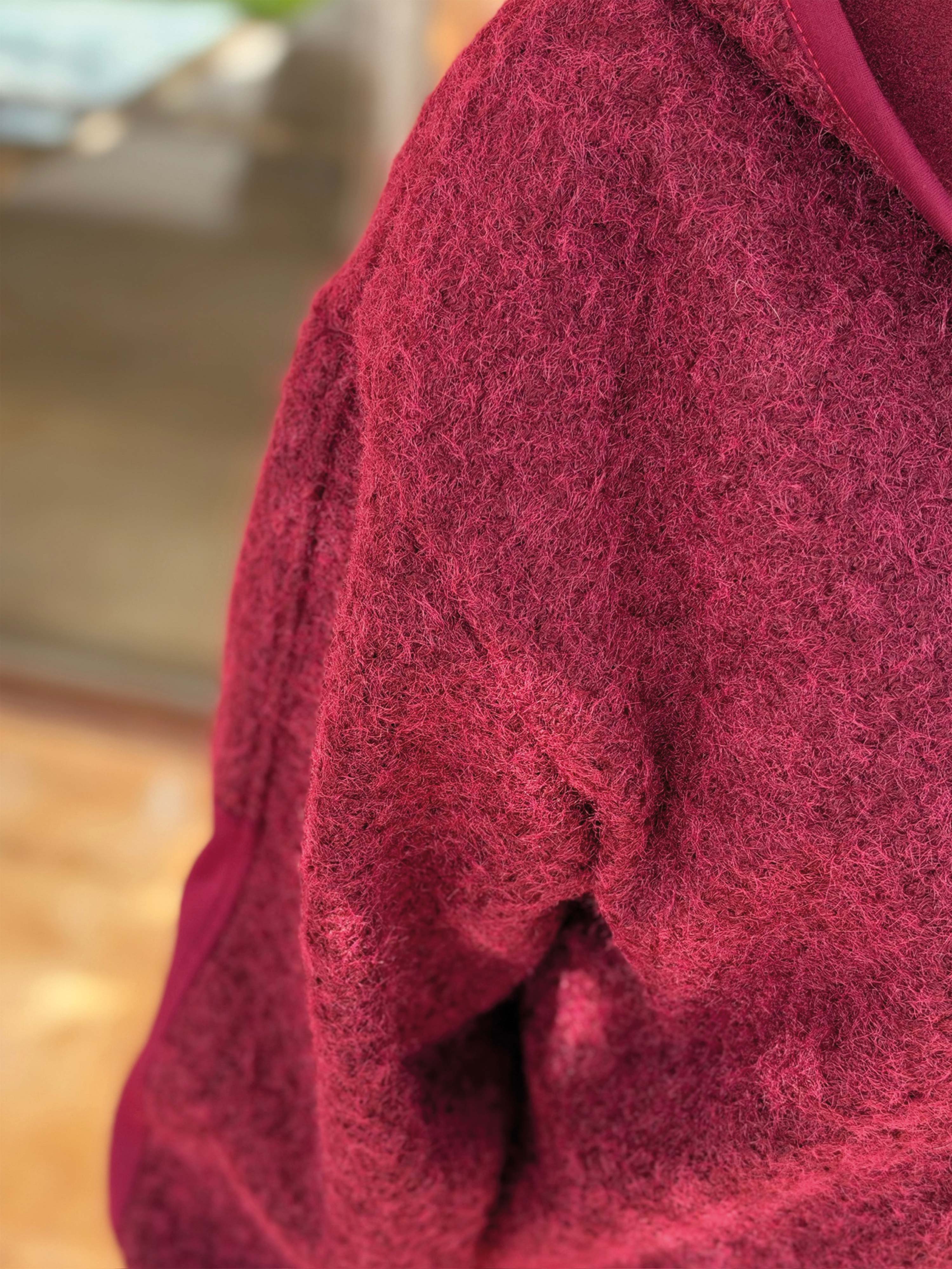 Unisex Oversize Hoodie Halfzip - HENRY - Burgundy