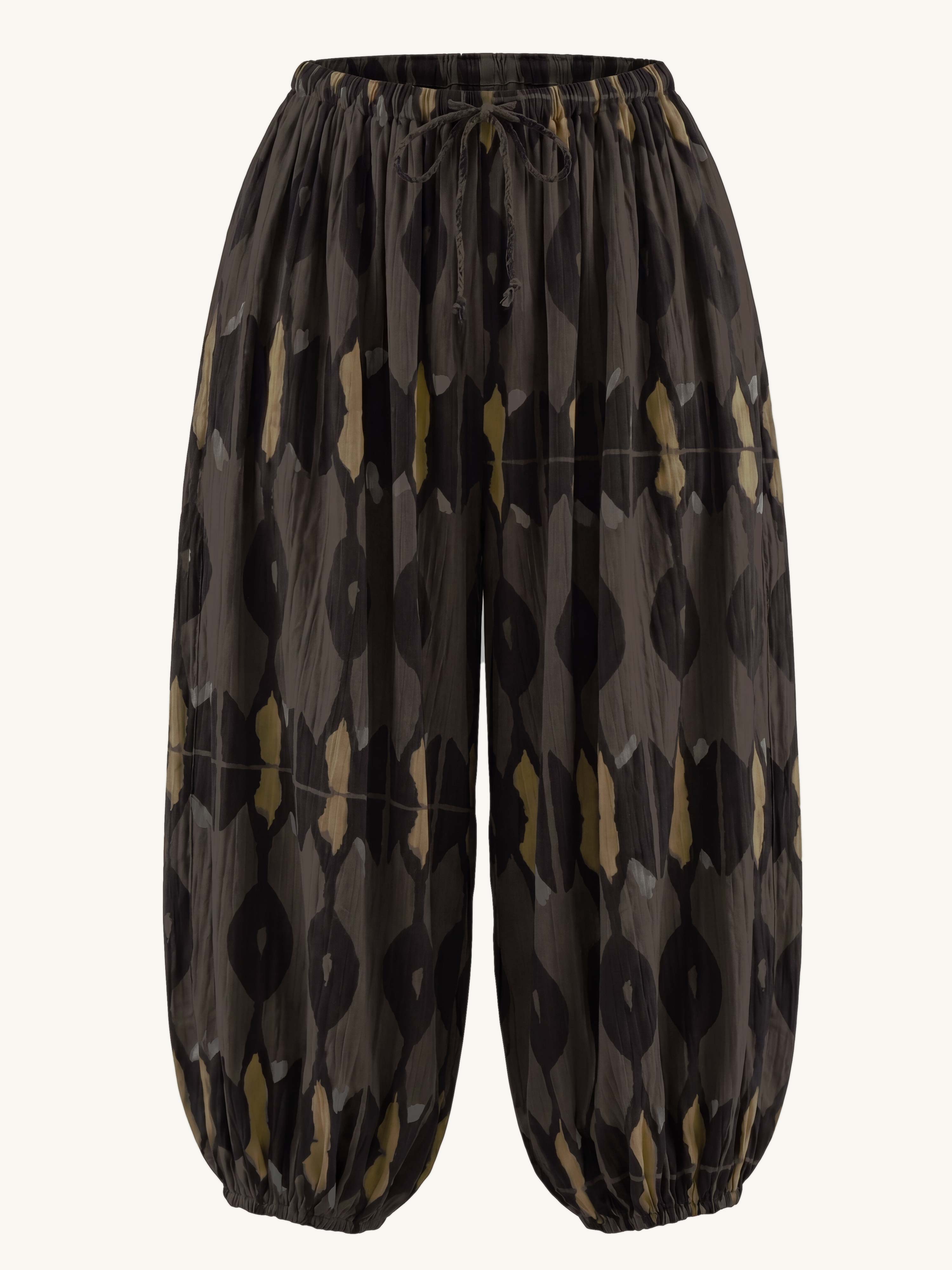 Leichte Palazzo Oversize Hose - BoHo - Schoko Ethno