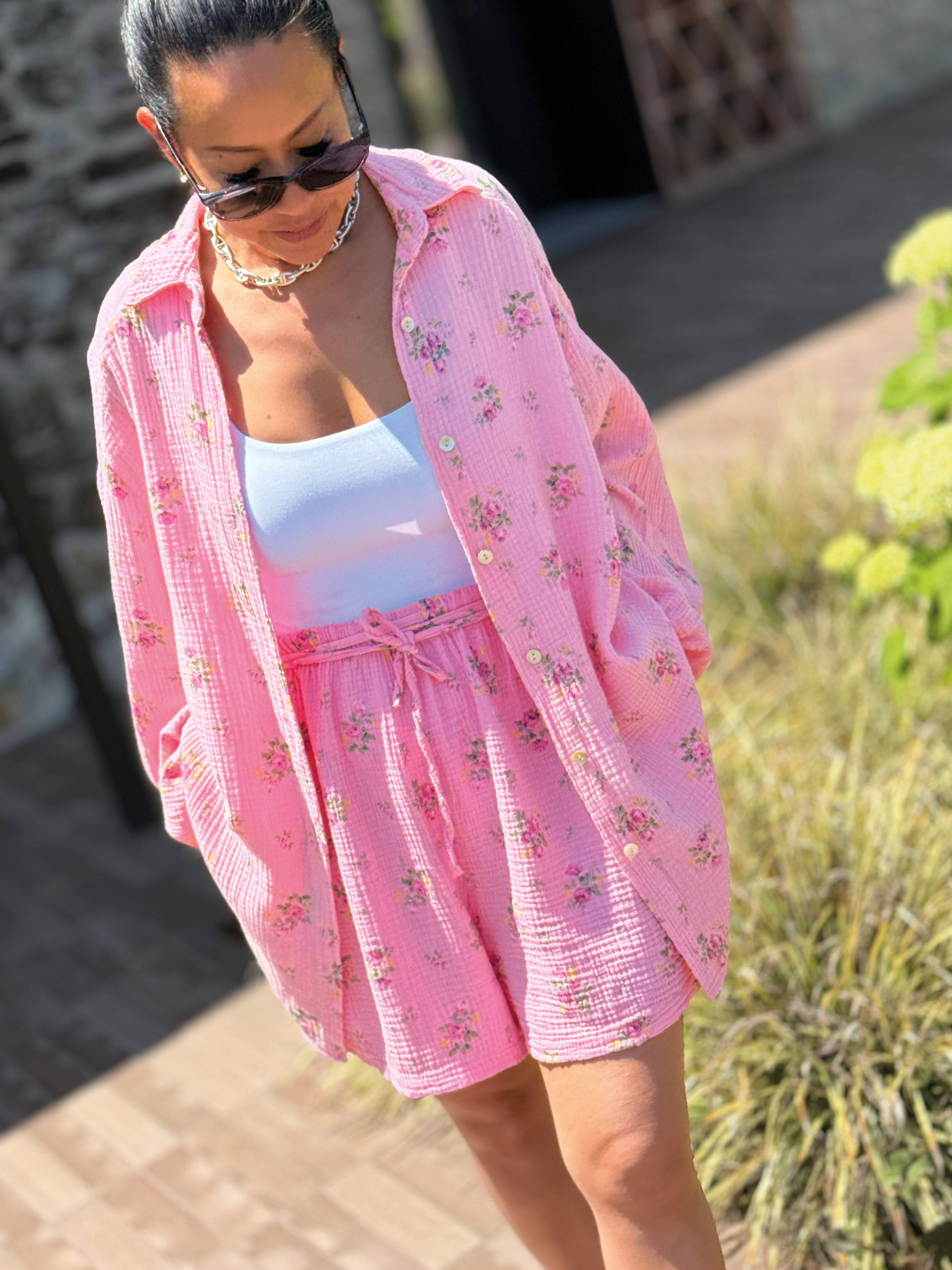 Musselin Midi Oversize Bluse - Blossom Musselin Midi Oversize Bluse - Blossom