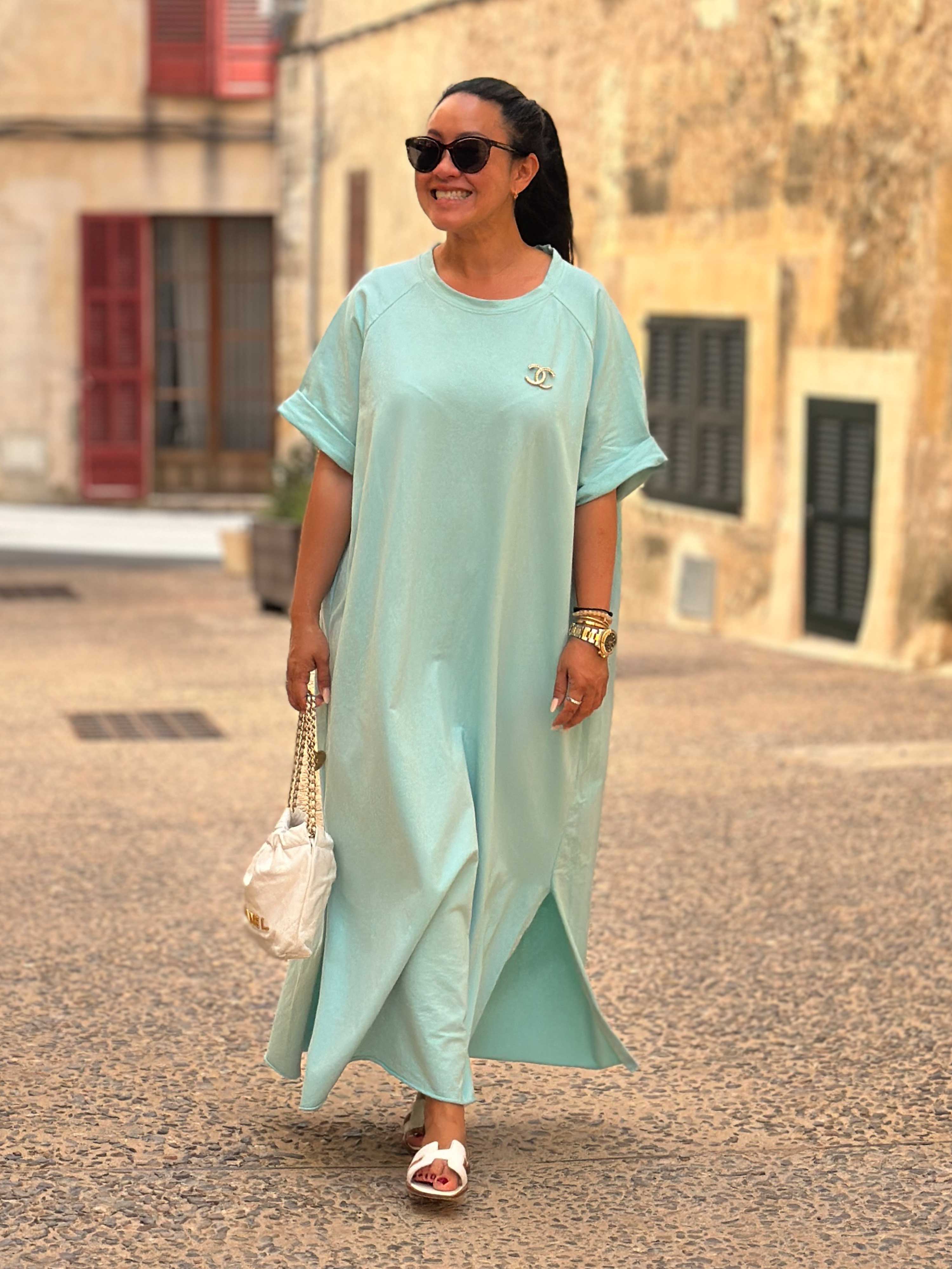 Oversize Sweatkleid - Mint