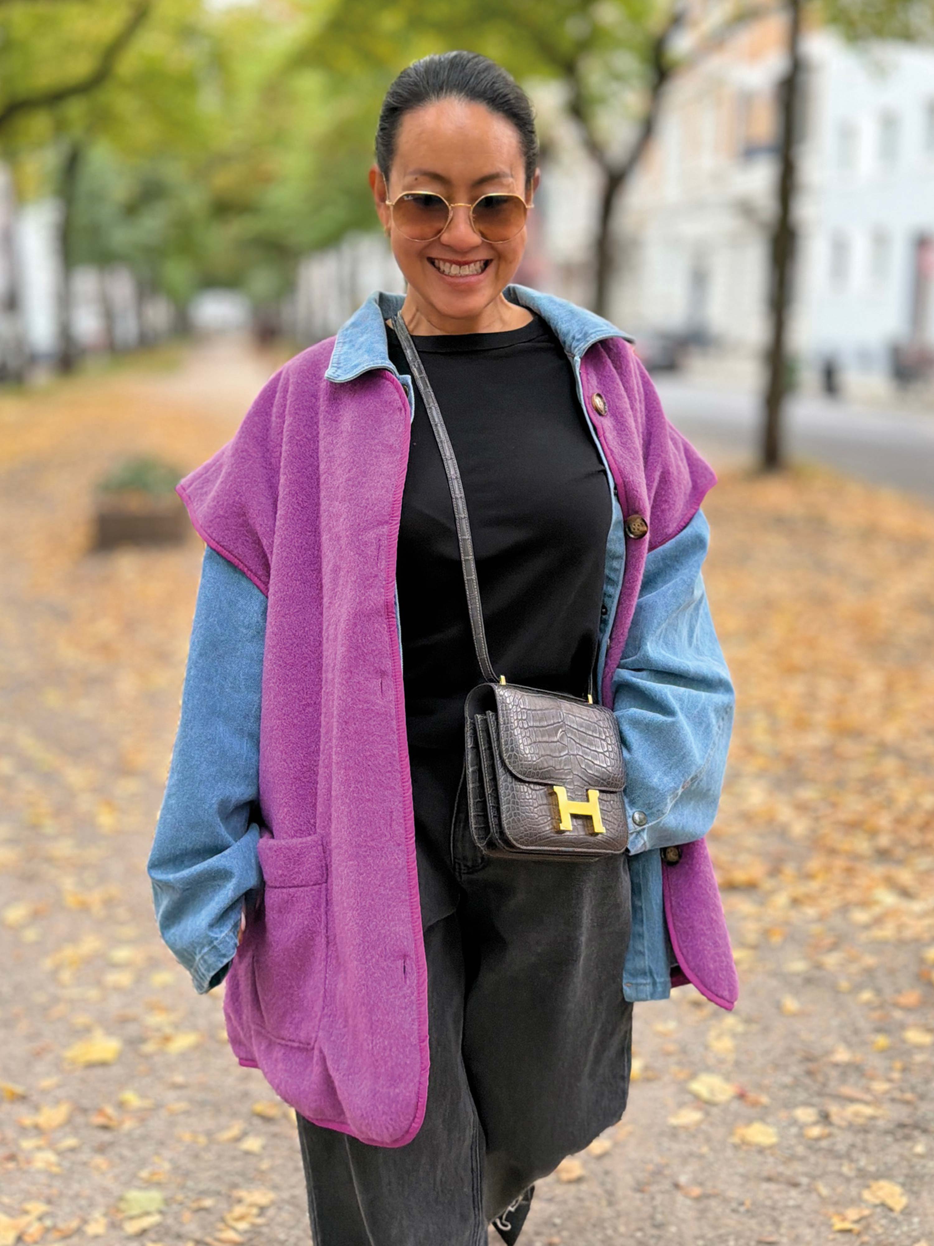 Oversize Weste mit Taschen - SIGNATURE - Lavendel