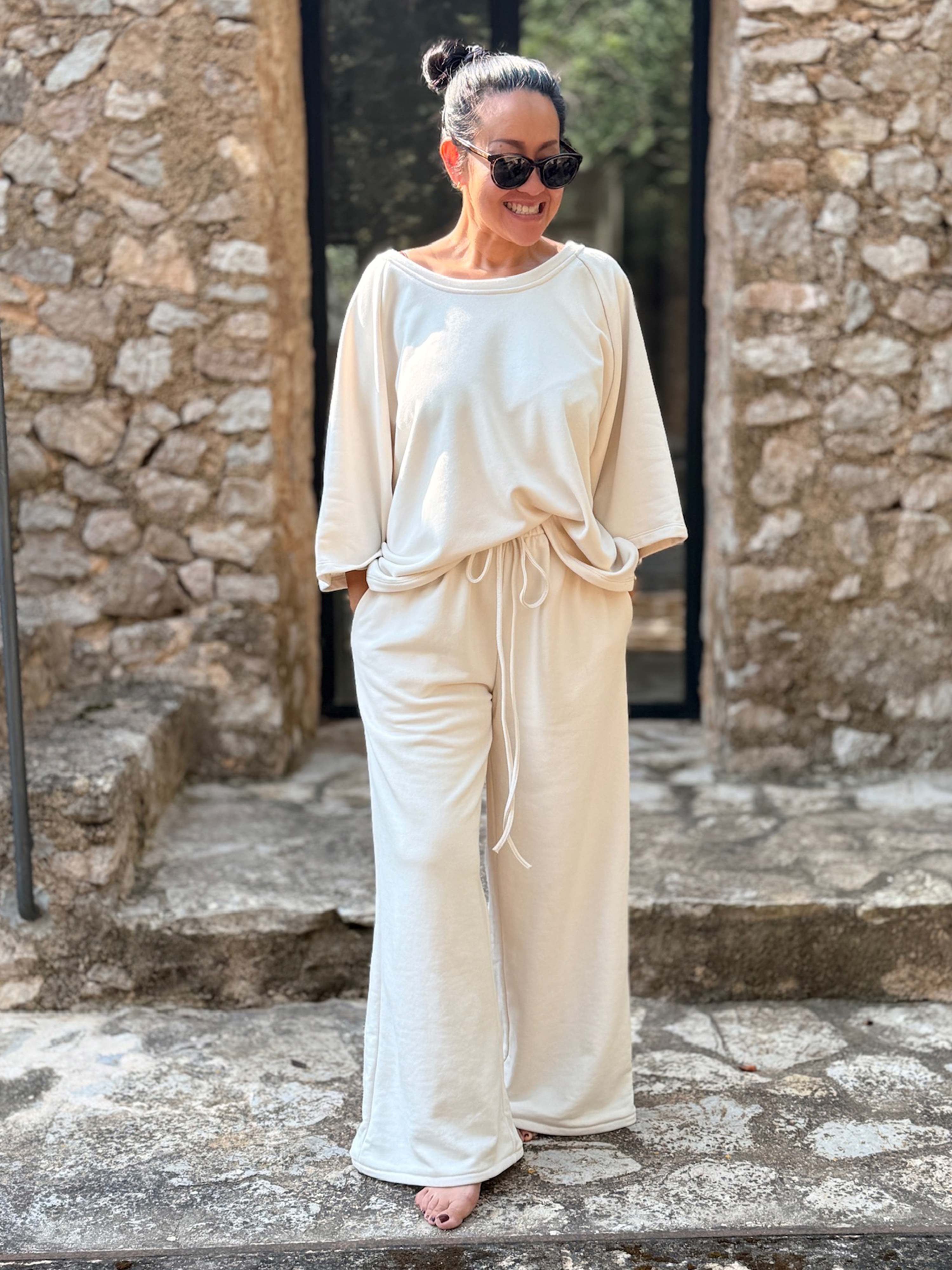 Basic Oversize Palazzo Hose - LOUNGE - REGULAR - Vanille