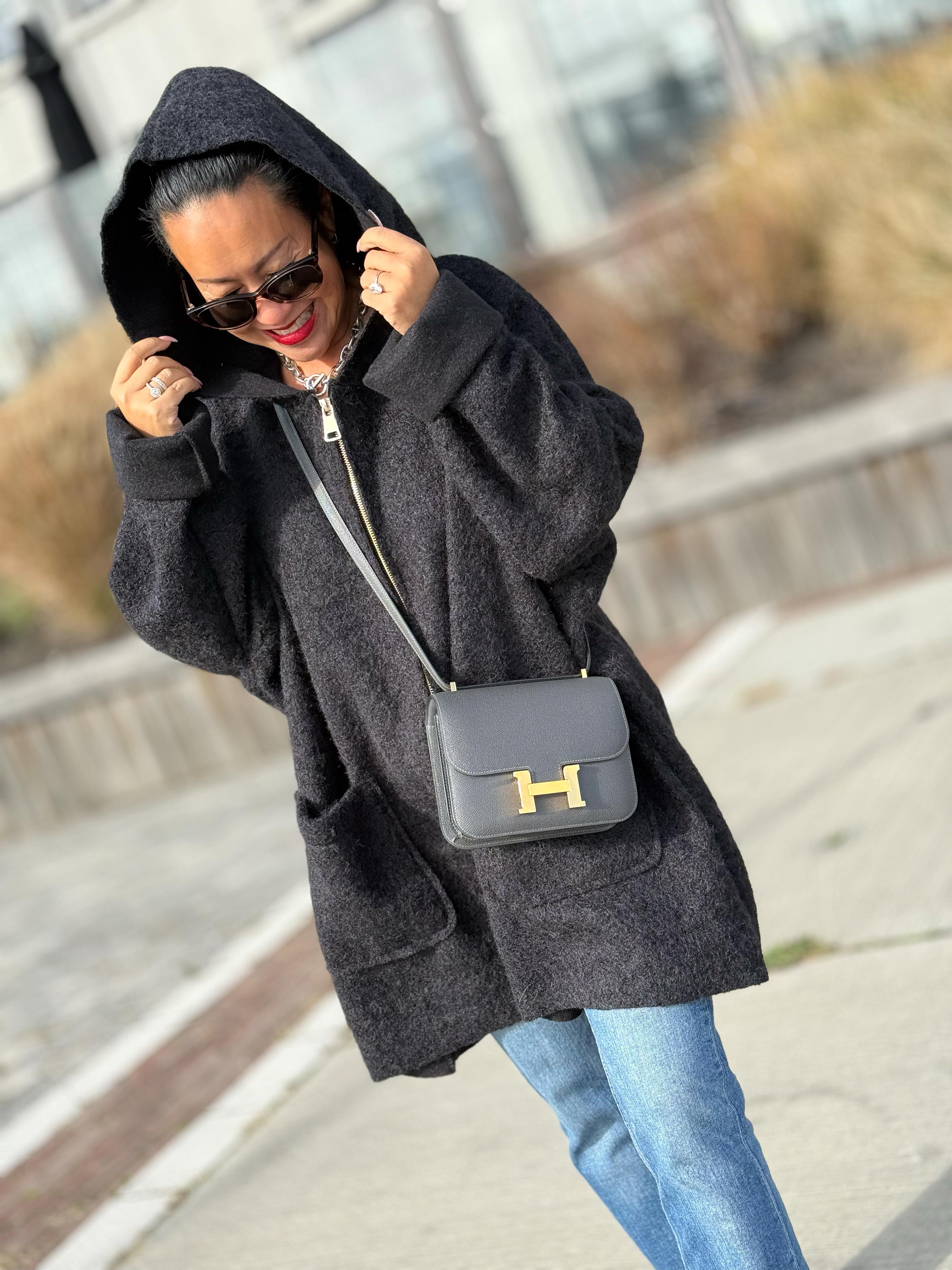 Oversize Zipper Jacke - HENRY - Schwarz