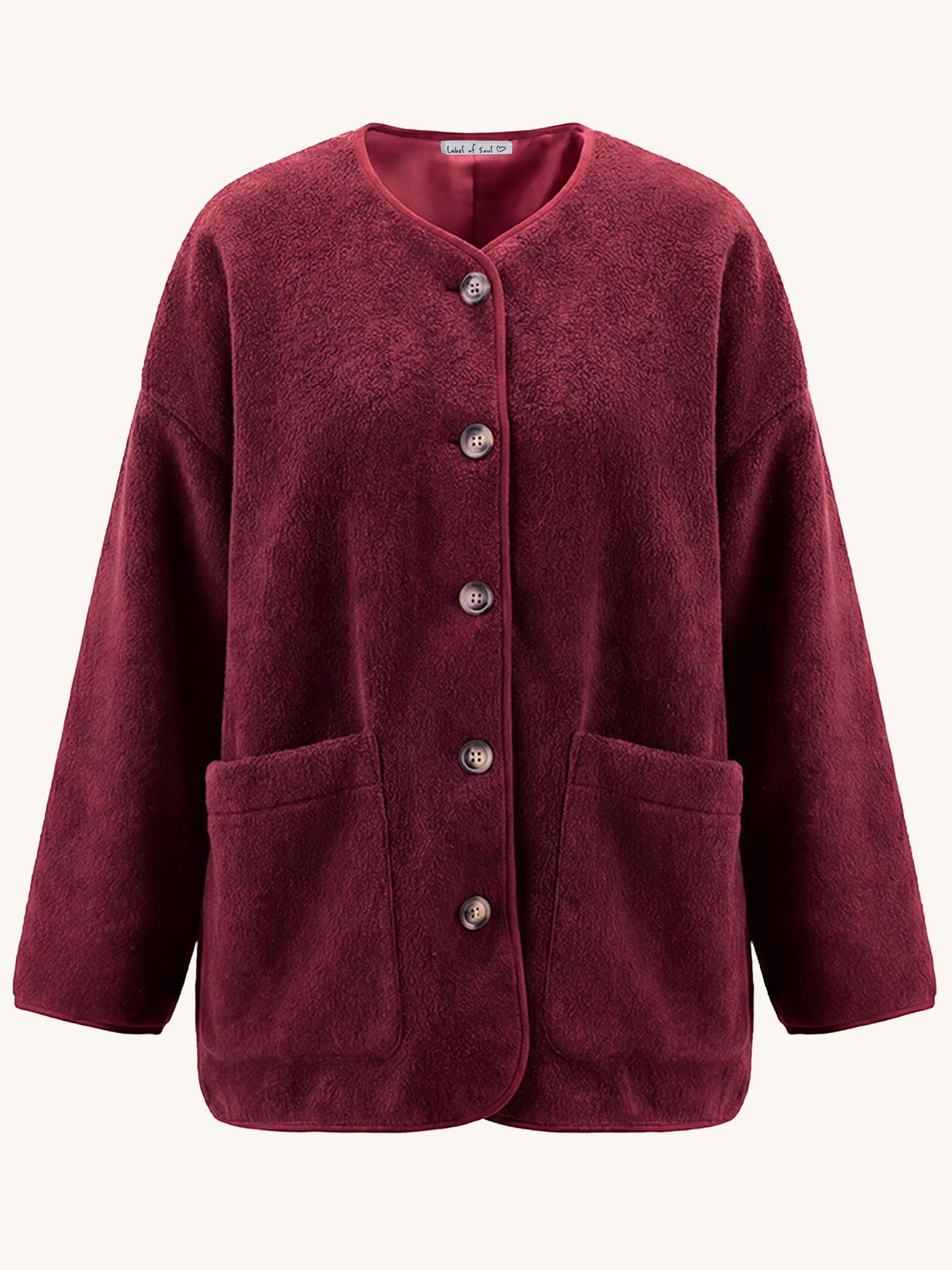 Oversize Jacke Button - SIGNATURE - Burgundy