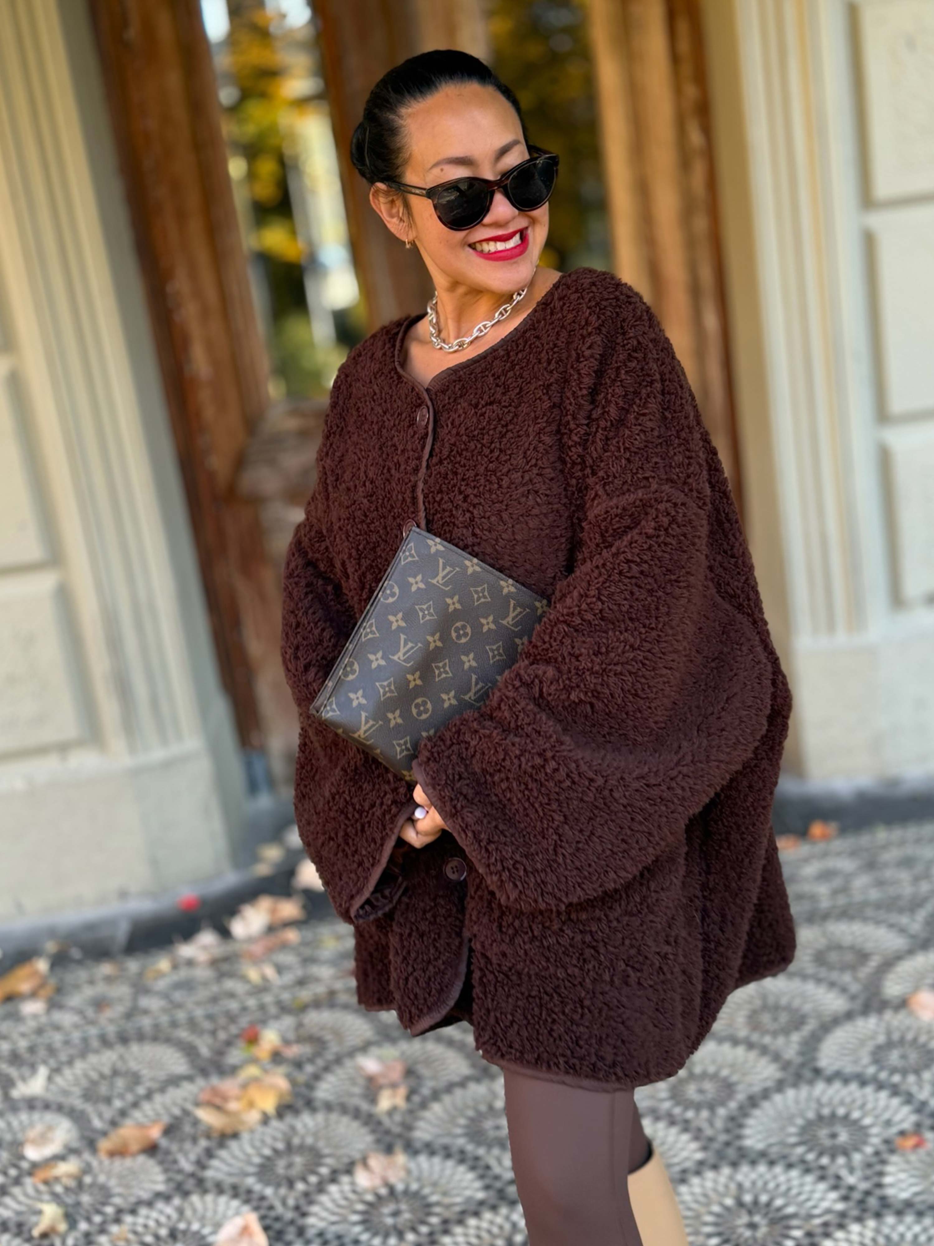 Teddylook Oversize Jacke - ICON - Schoko