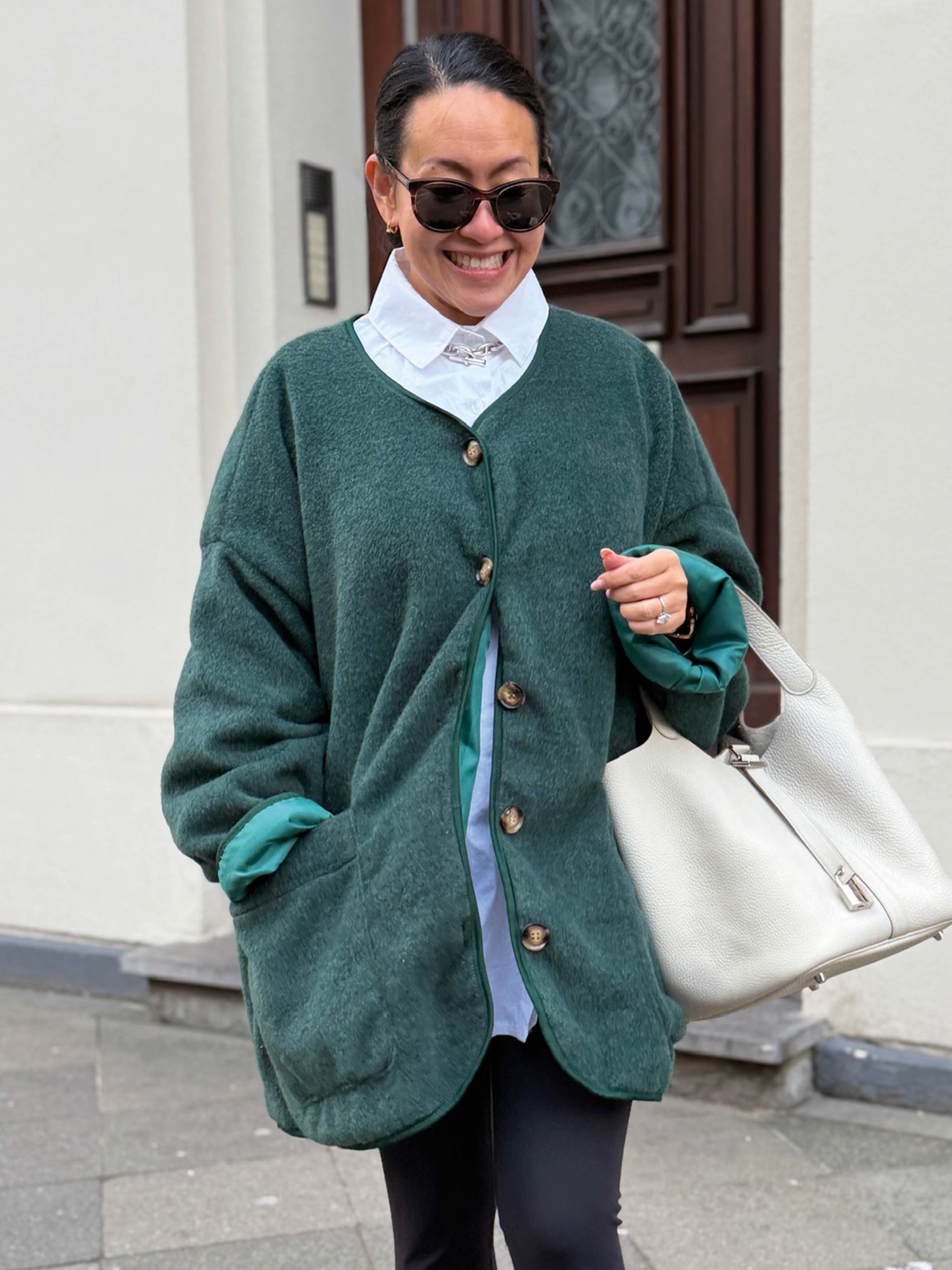 Oversize Jacke - SIGNATURE - Emerald inkl. Gratisbrosche