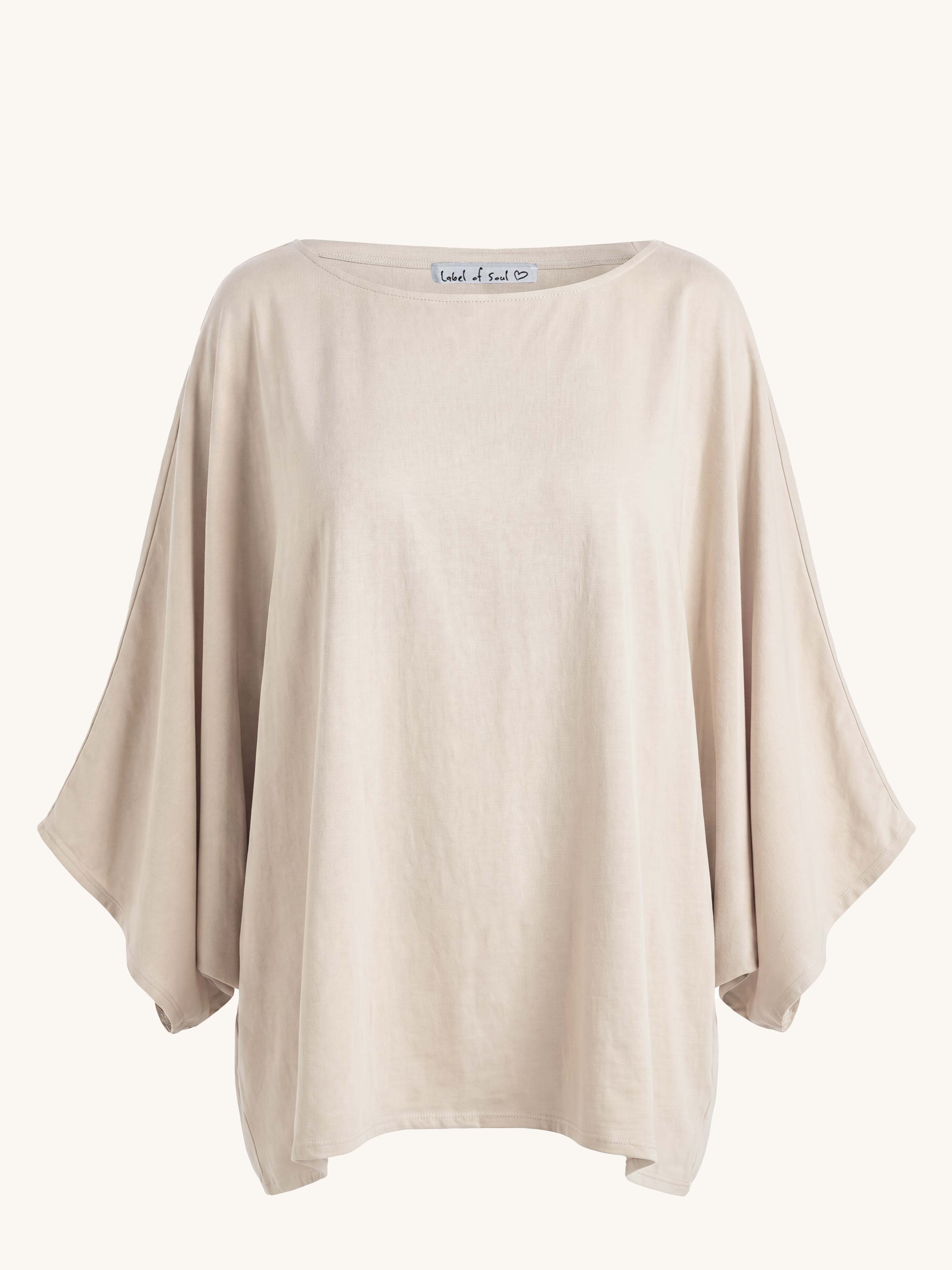 Oversize Cotton Poncho - Beige