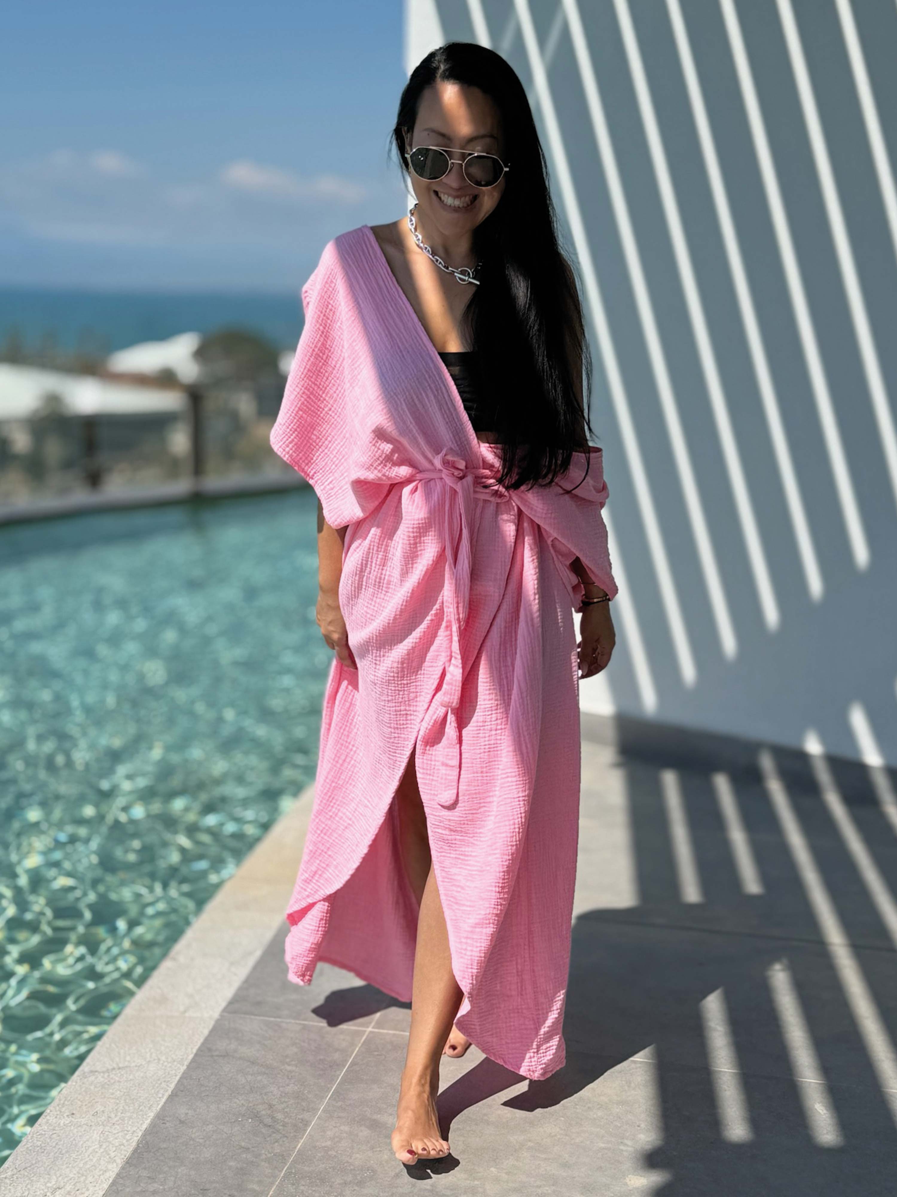 Musselin Wickel Kimono - CAPDEPERA - ONESIZE - Babyrosa