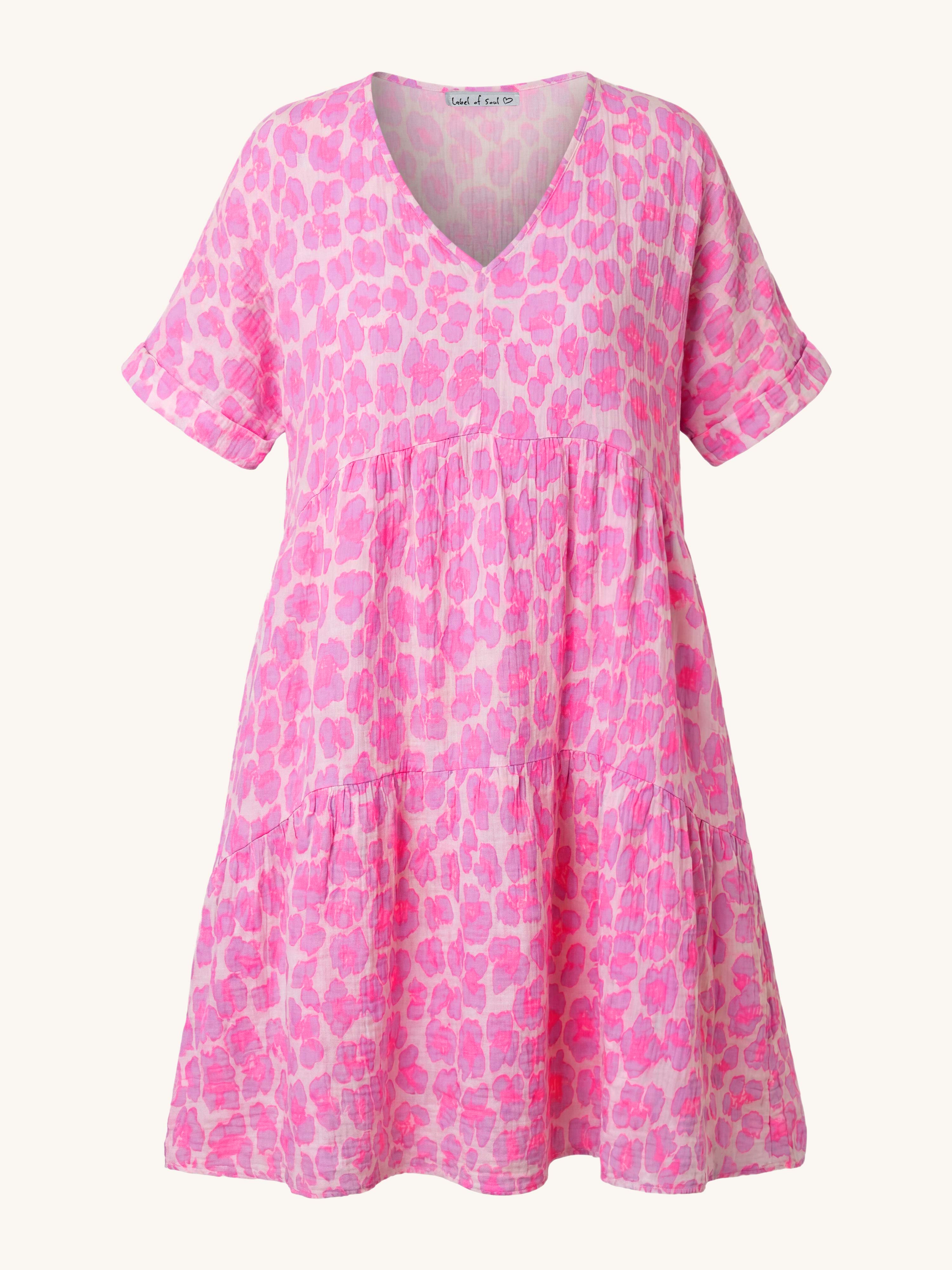 Musselin Tunika Long mit V-Ausschnitt - Leo Magnolia