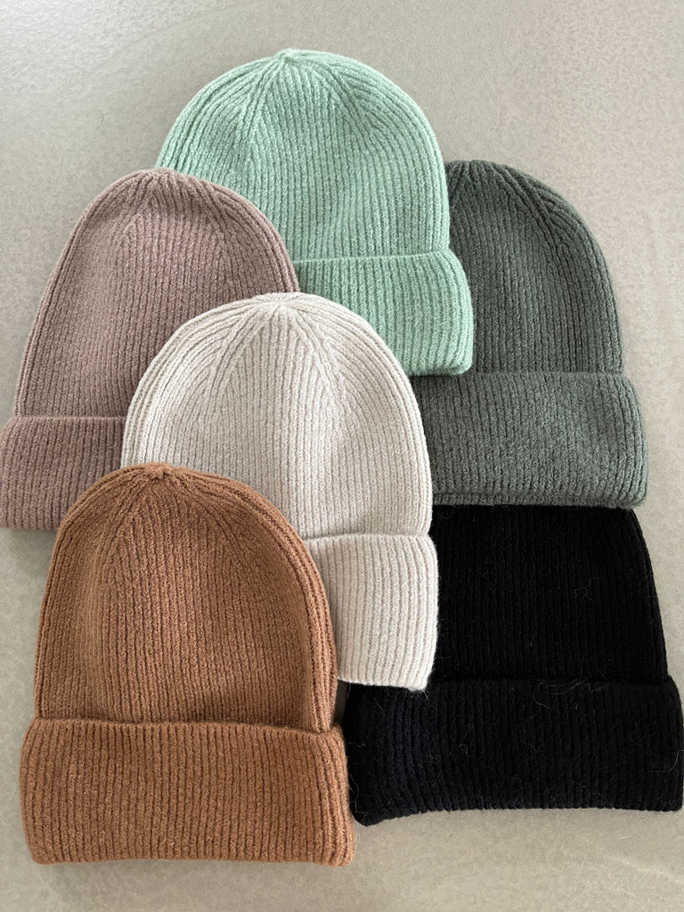 XJ-7196-alle Strickmütze - Basic Beanie - Schwarz
