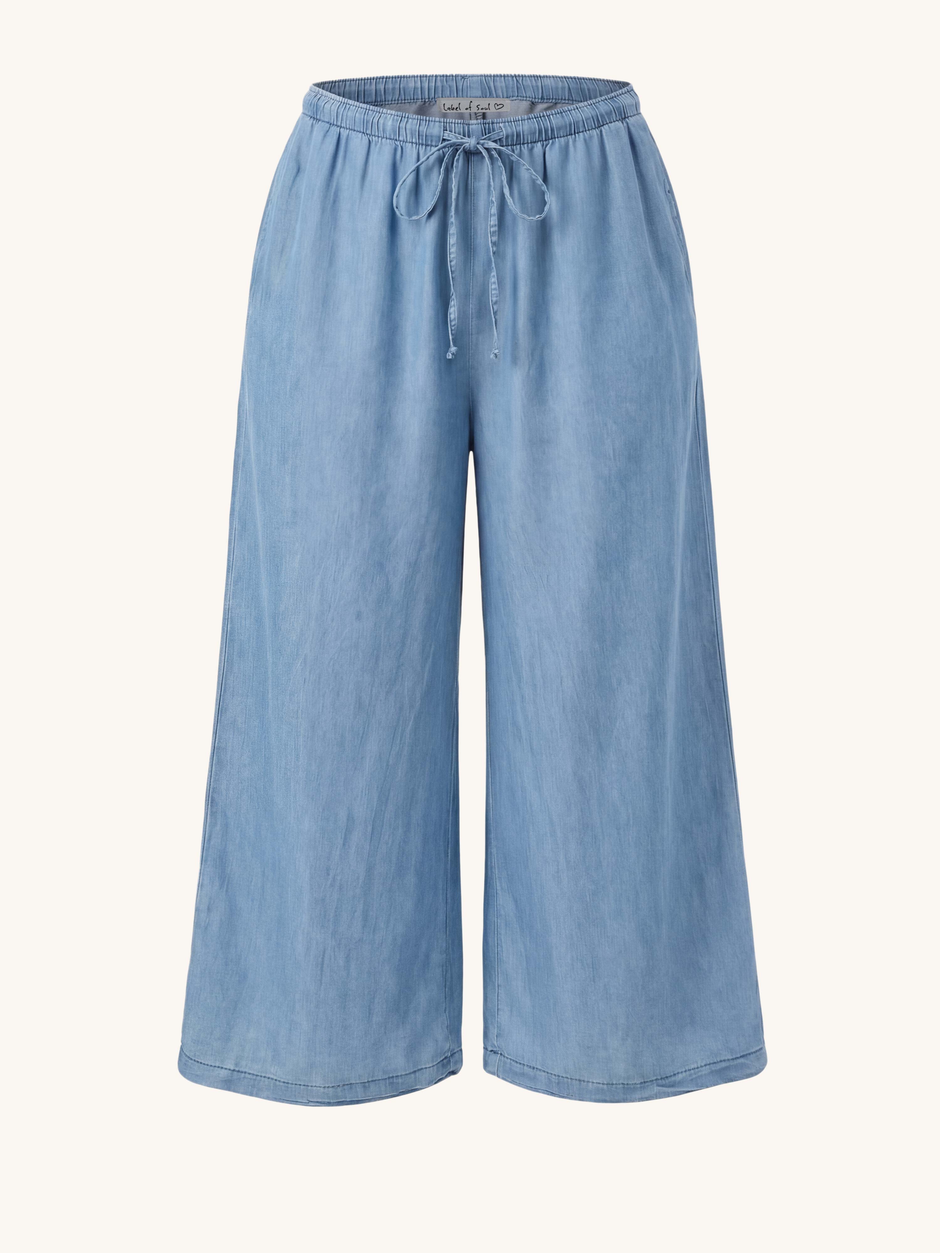 Leichte Lyocell Palazzo Oversize Hose - REGULAR - Blue