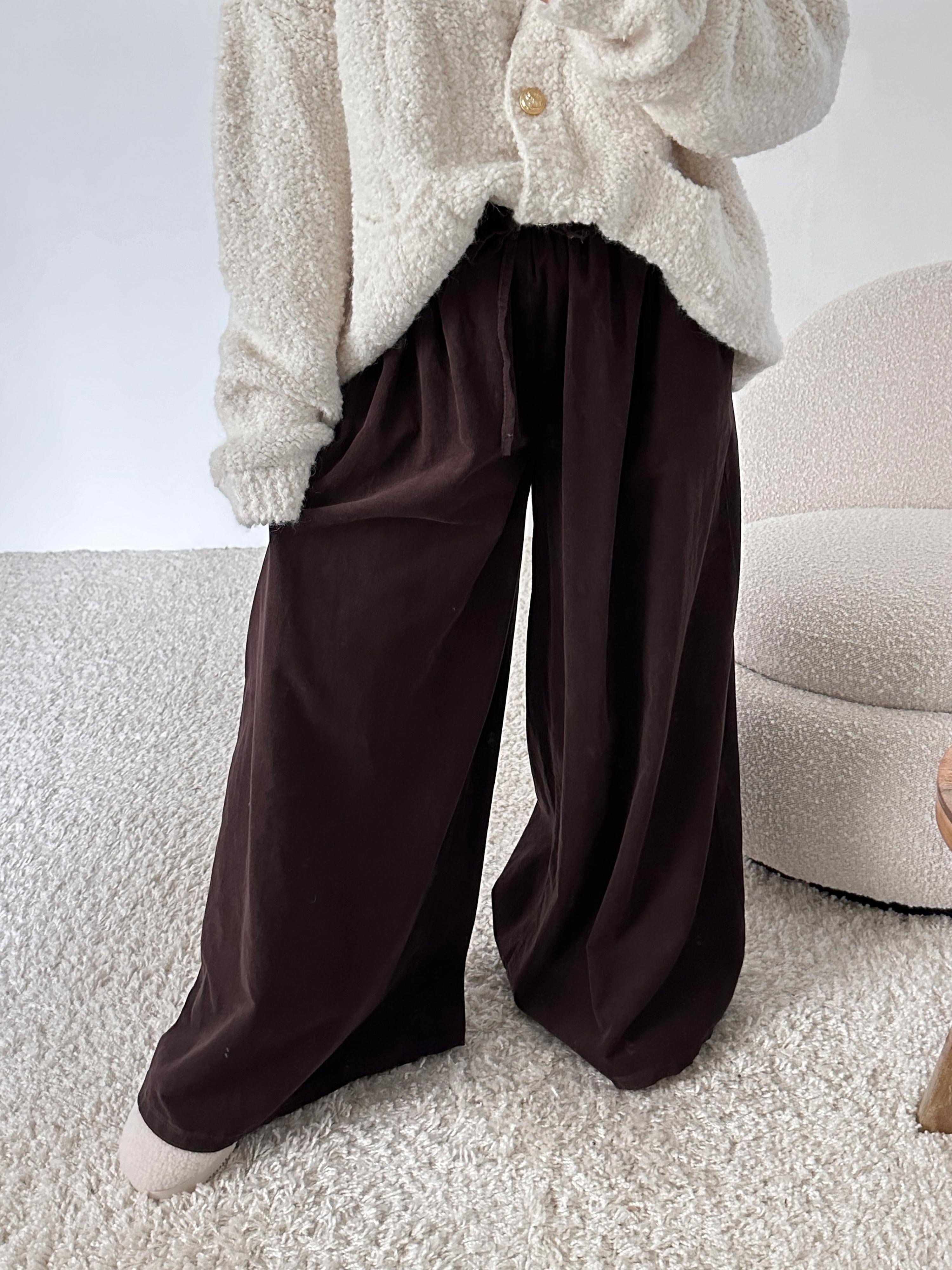 Palazzo Fein Cordhose - ONESIZE - Schoko Palazzo Fein Cordhose - ONESIZE - Schoko