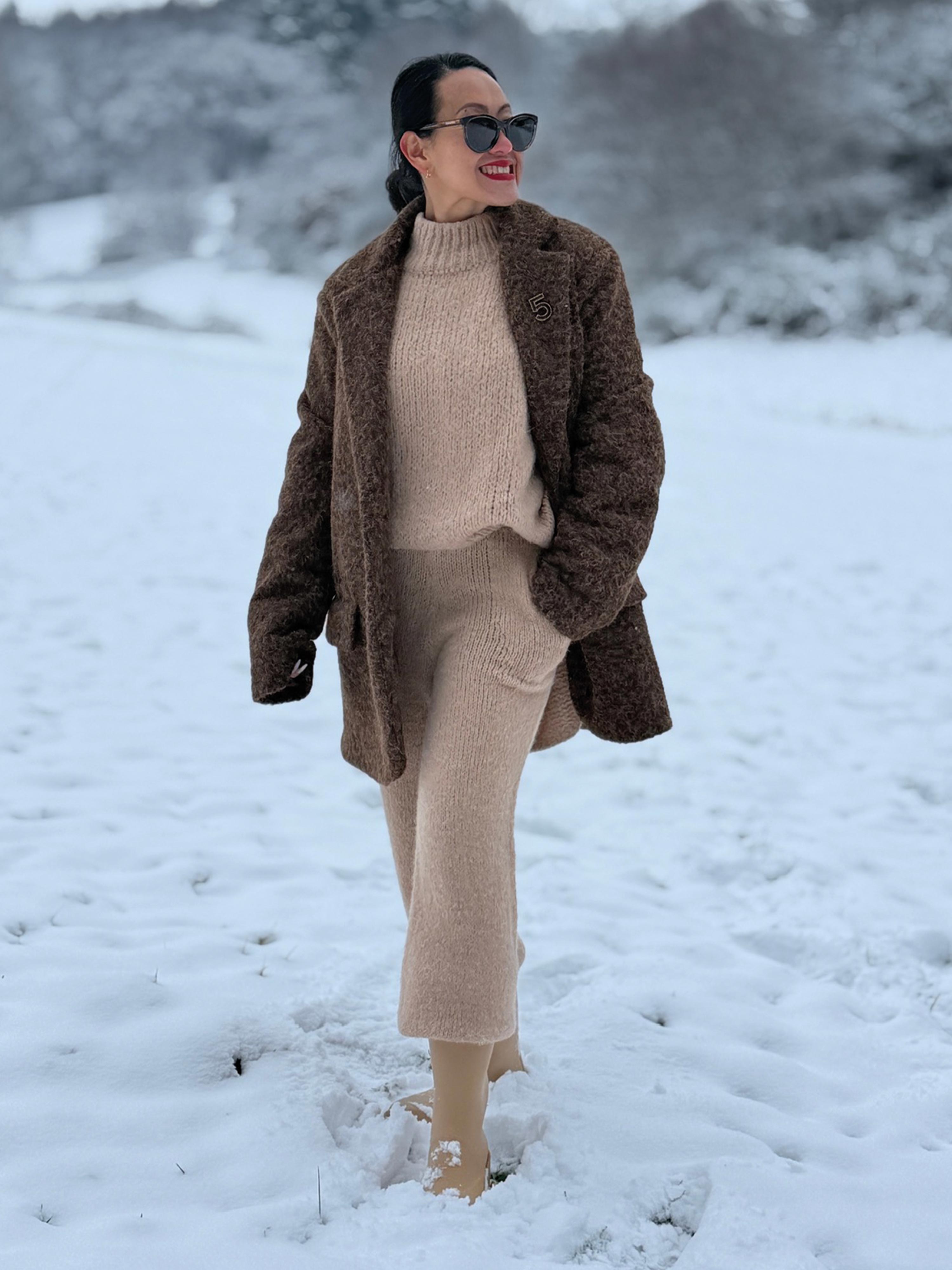 Oversize Bouclé Blazer HENRY - Schoko