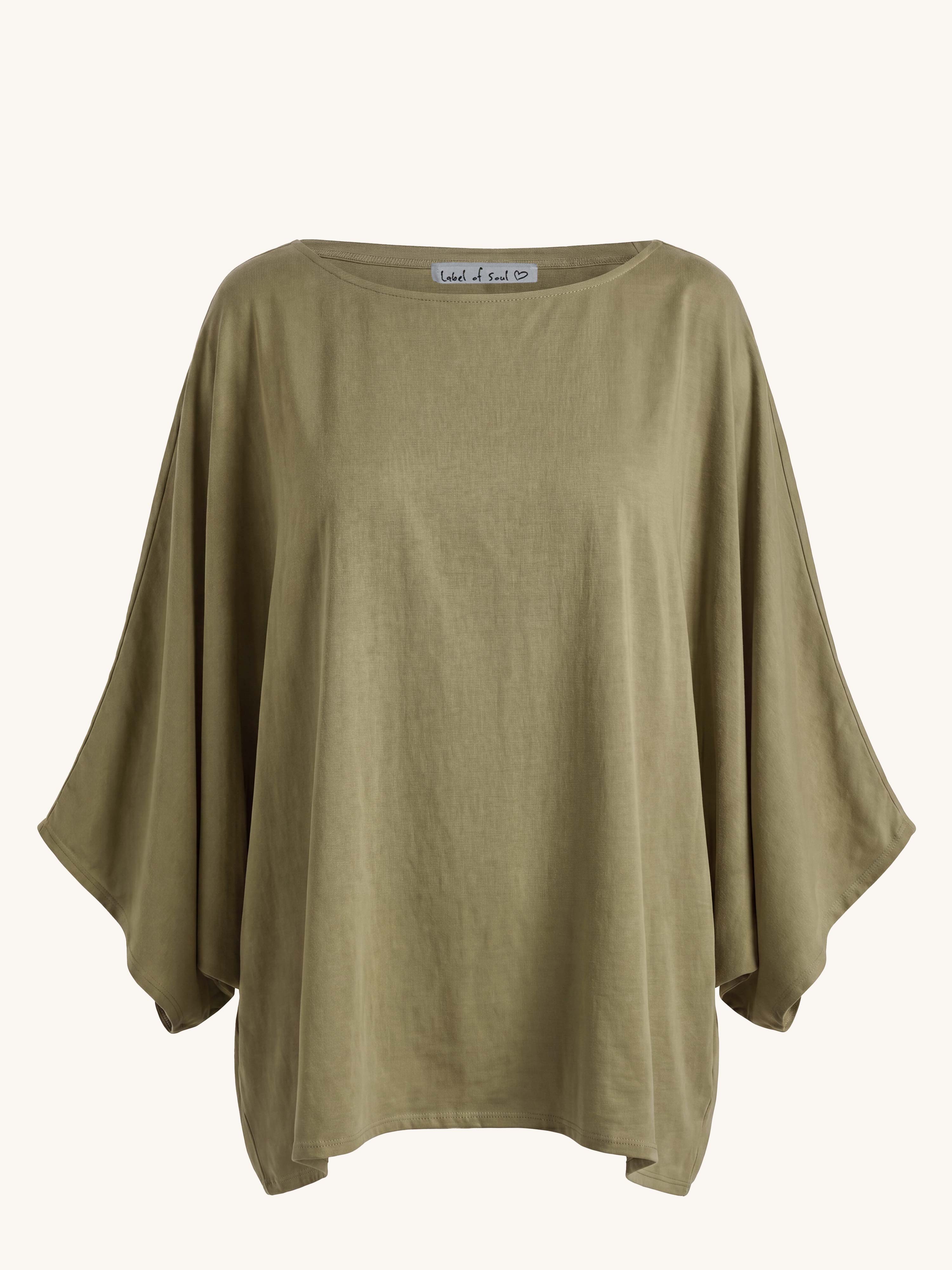 Oversize Cotton Poncho - Olive