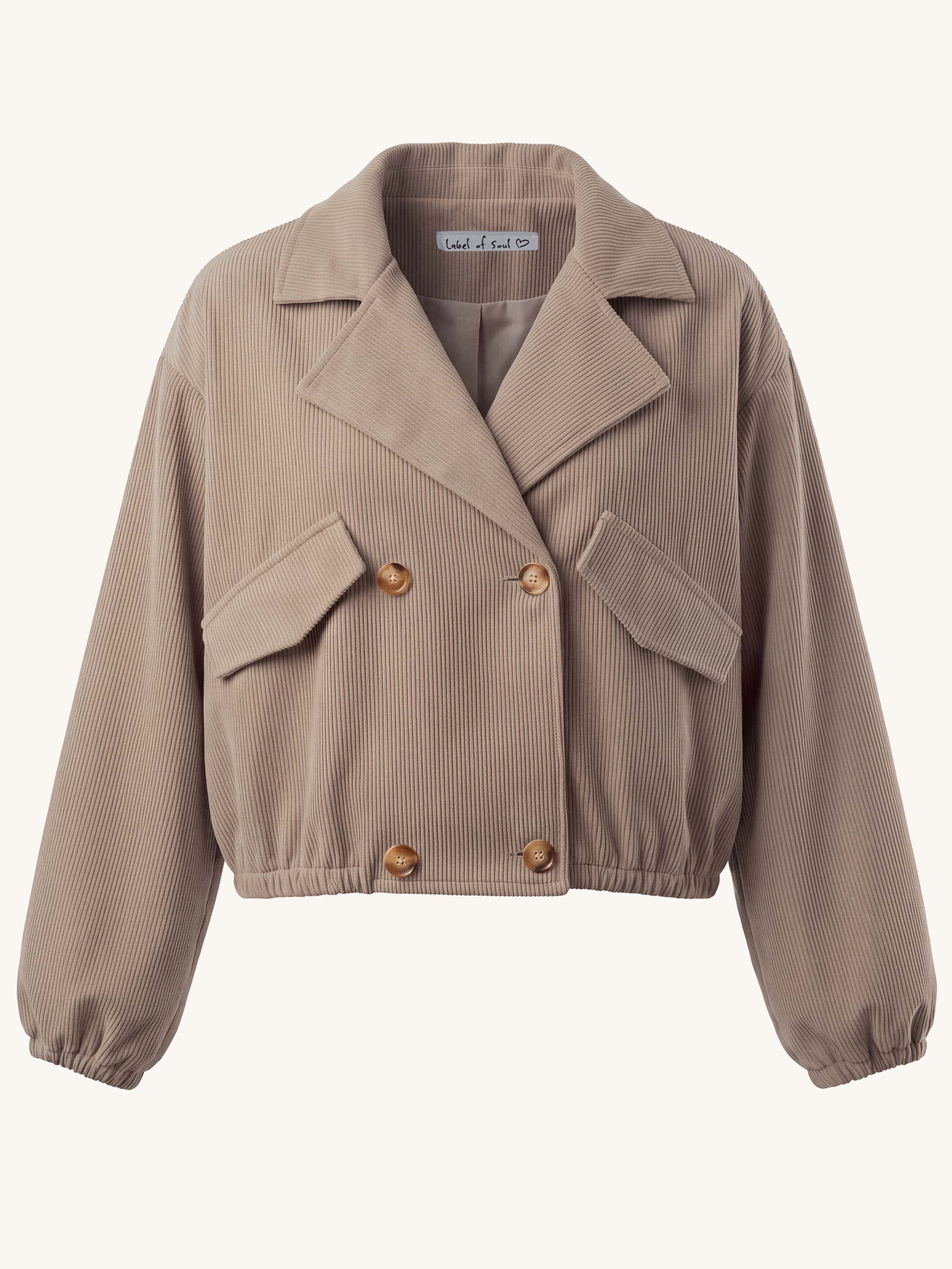 Cord Blazer Jacke - Taupe
