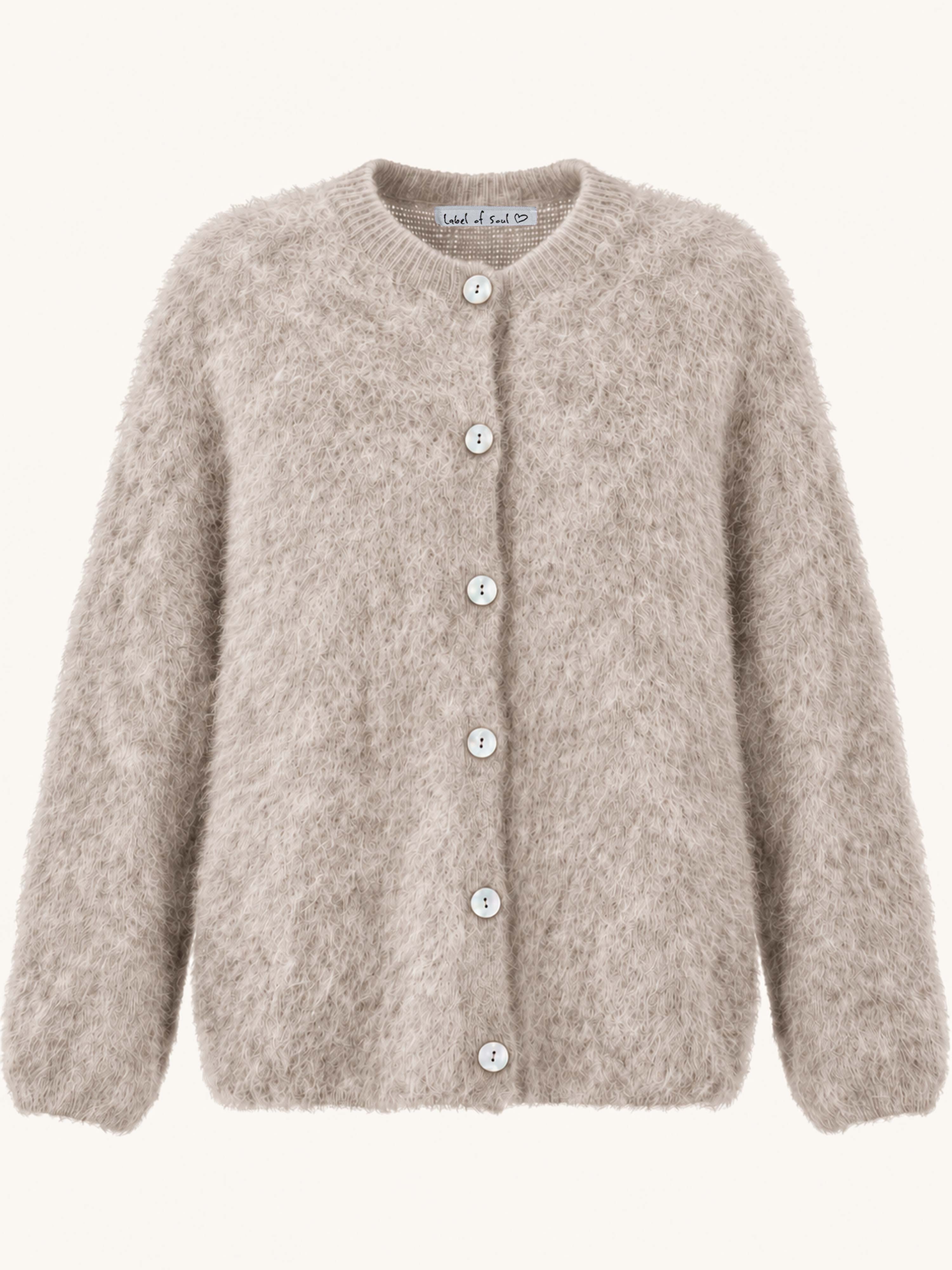 Oversize Strickjacke - FLUFFY - Oatmeal