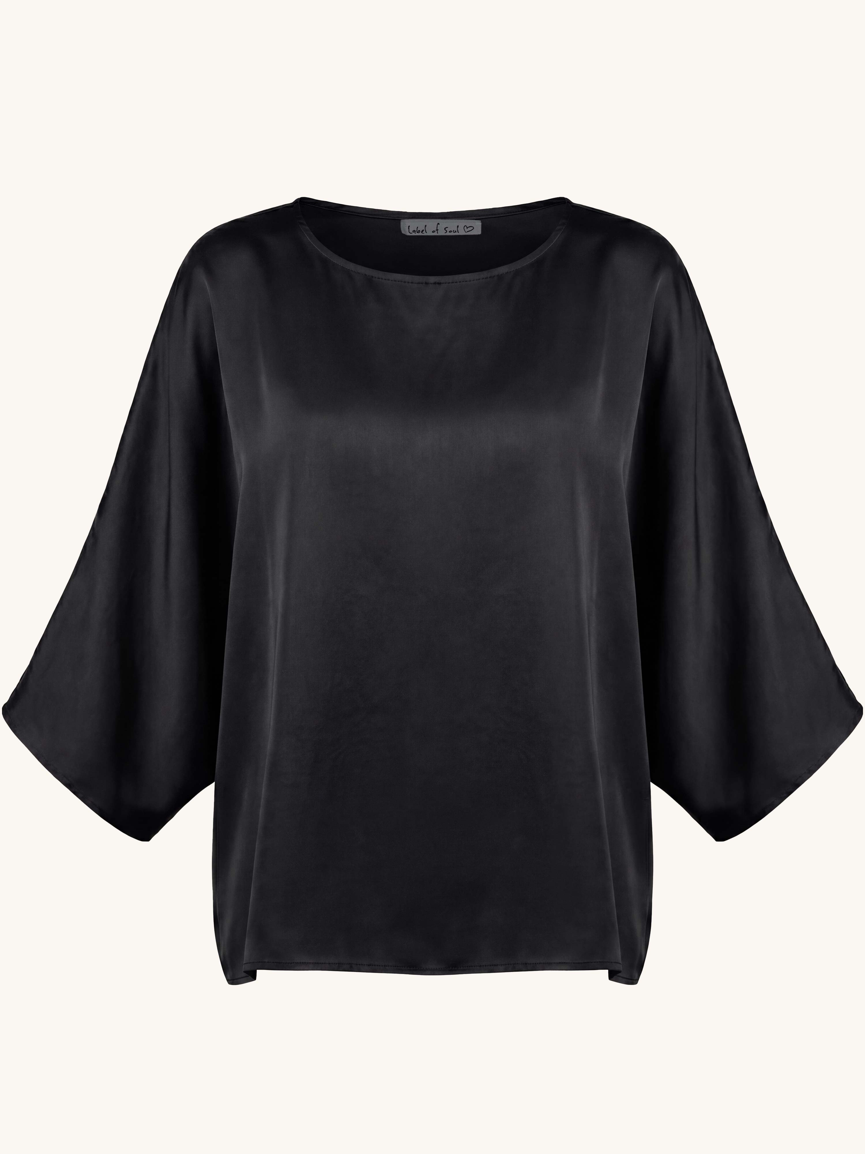 Oversize Viskose Poncho - ELEGANCE - Schwarz
