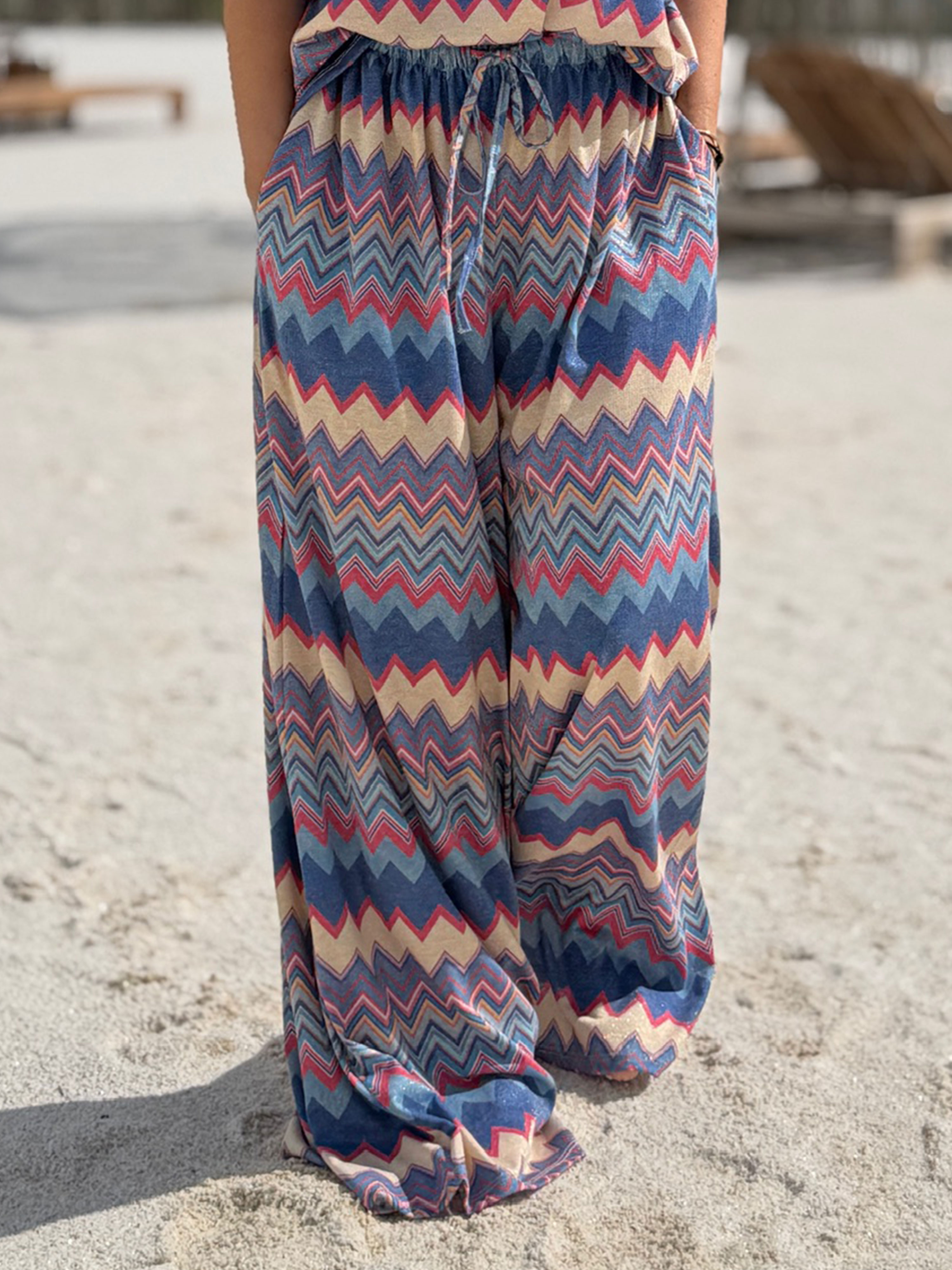 Palazzo Oversize Hose - ETHNO - Aqua