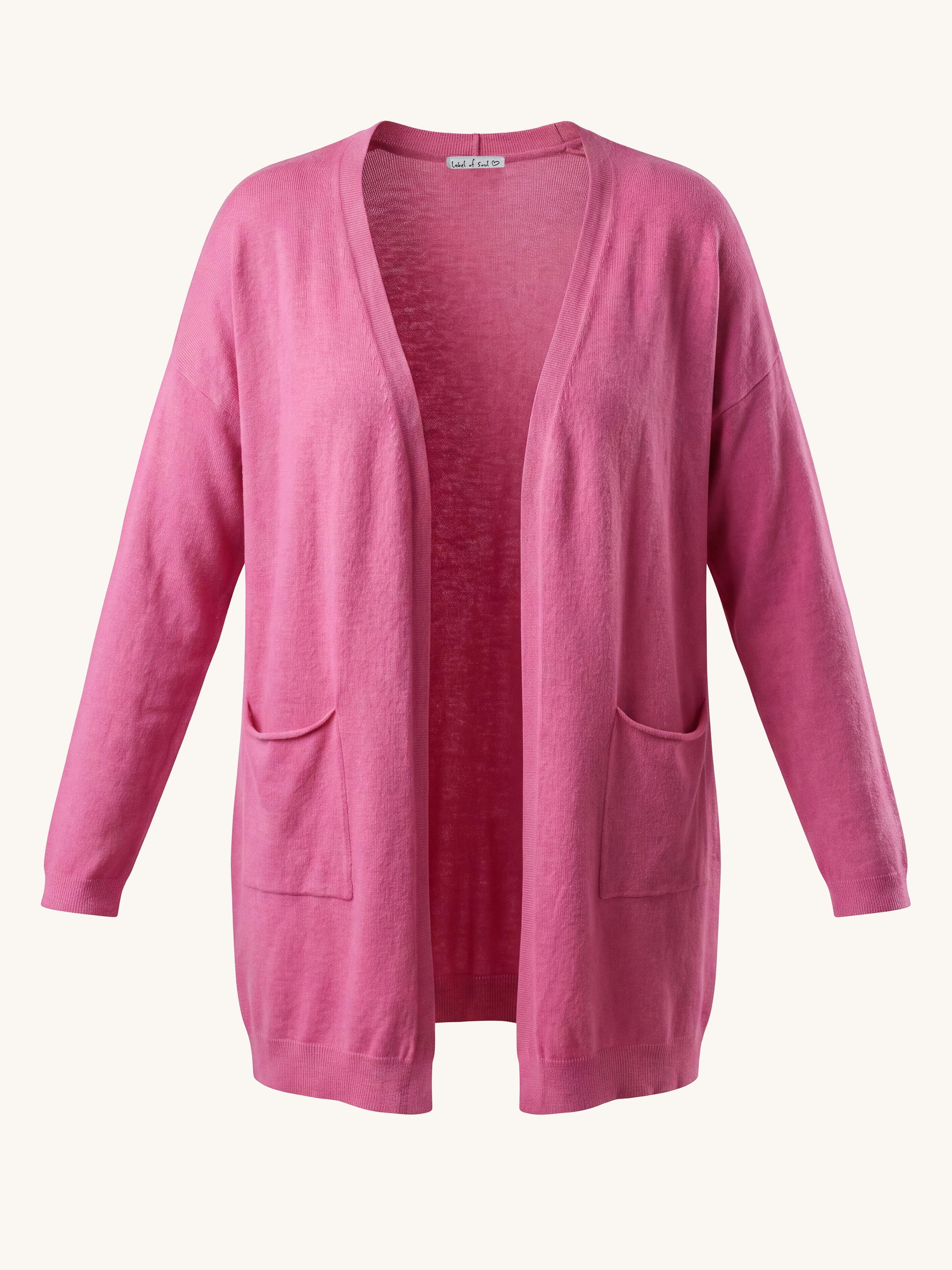 Leichte Oversize Viskose Strickjacke - Berry