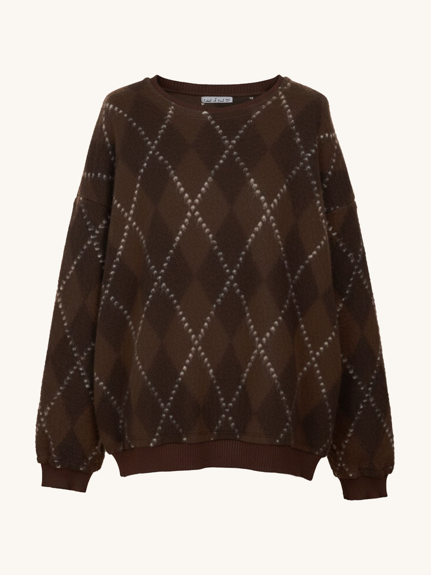 Oversize KARO Sweater - Schoko