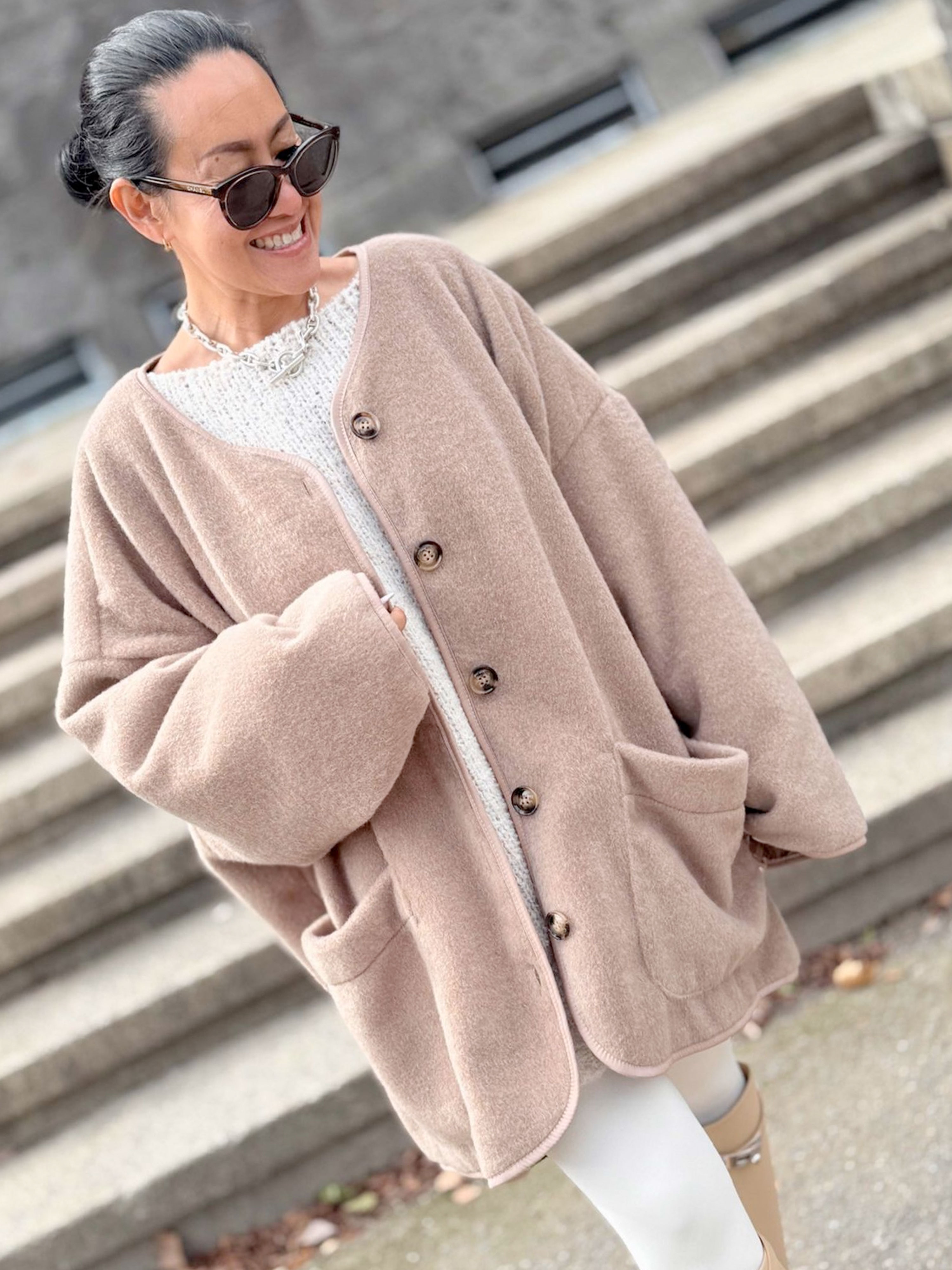 Oversize Jacke Button - SIGNATURE - Chestnut
