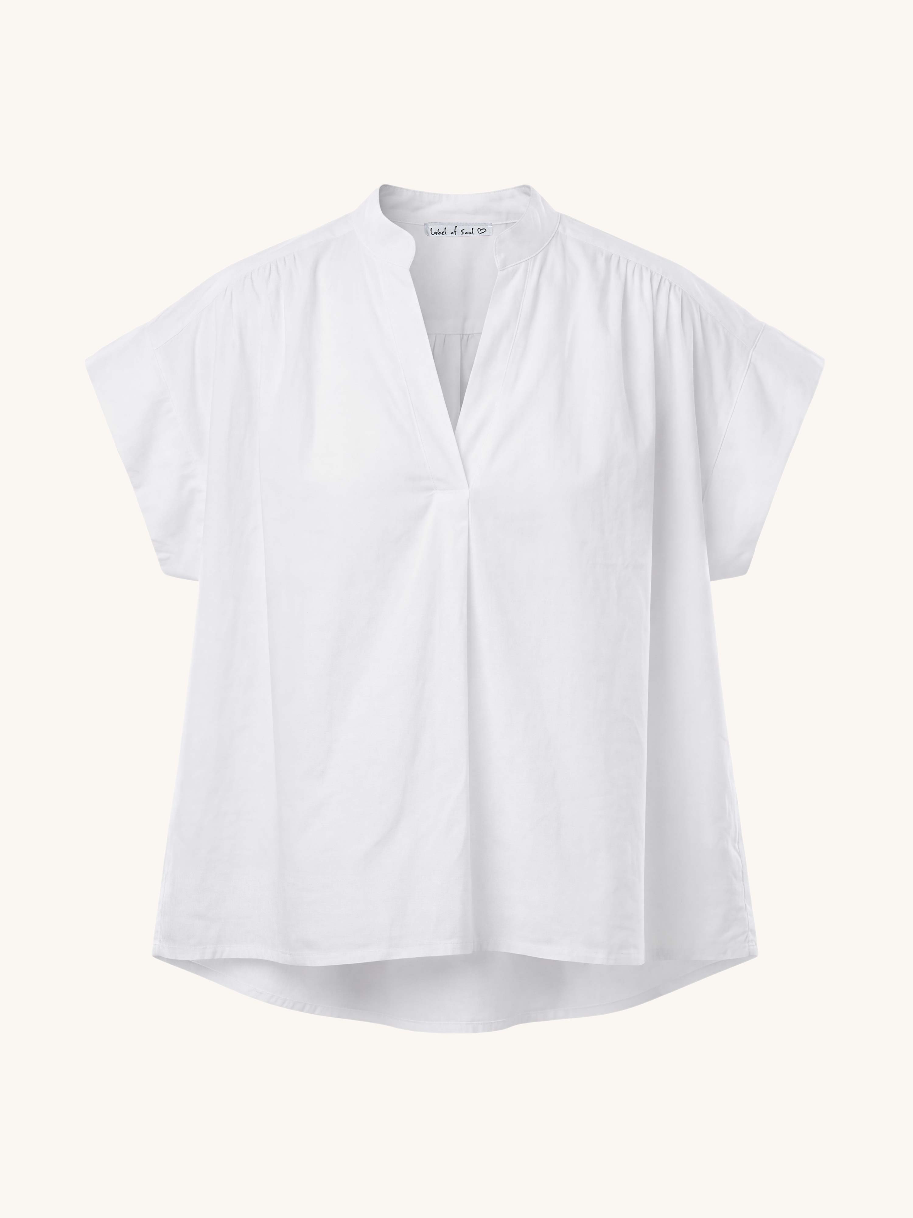 Cotton Vokuhila Bluse Midi - Weiss