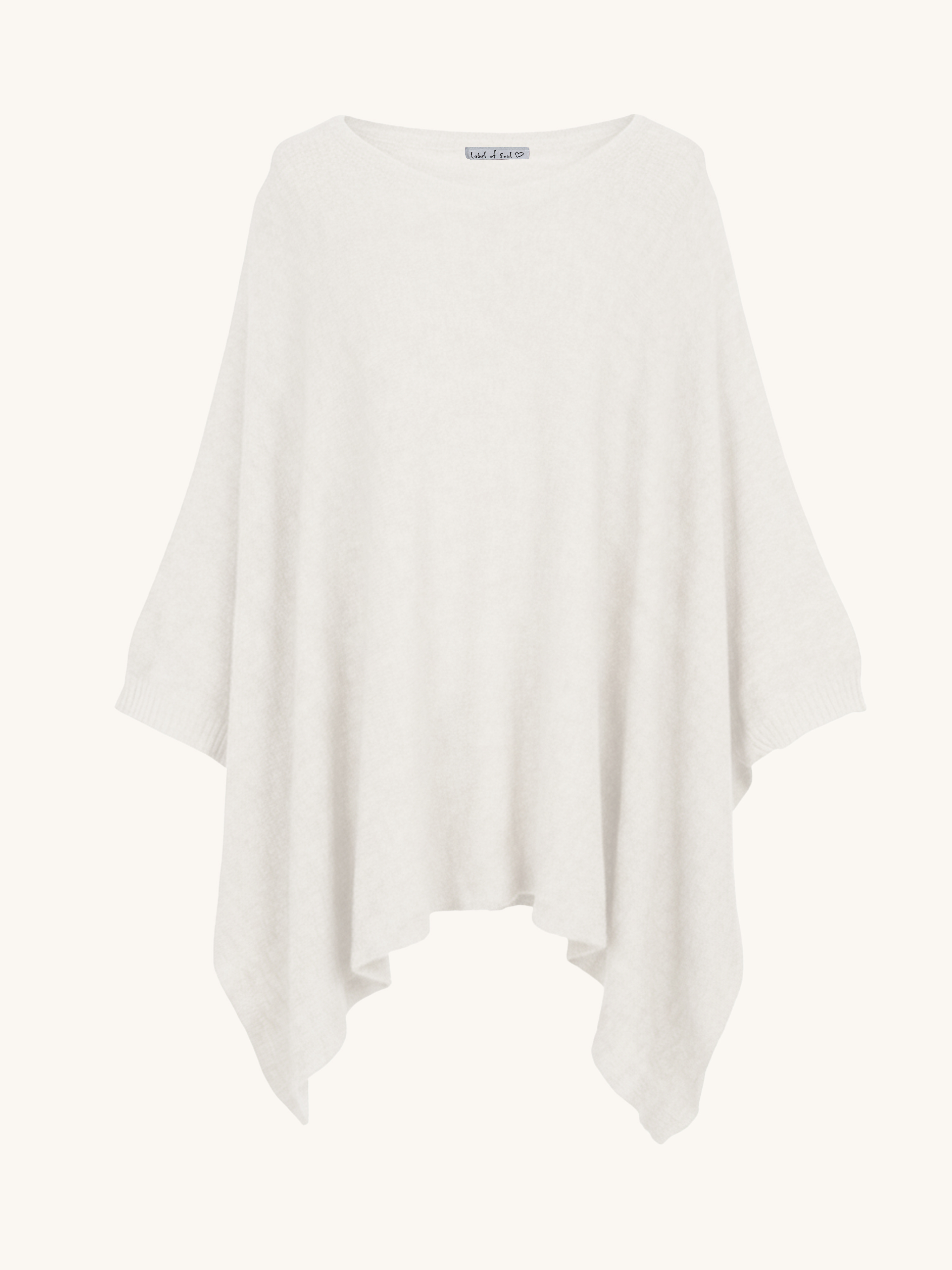 Oversize Viskose Kurzarm Poncho - Creme Oversize Viskose Kurzarm Poncho - Creme