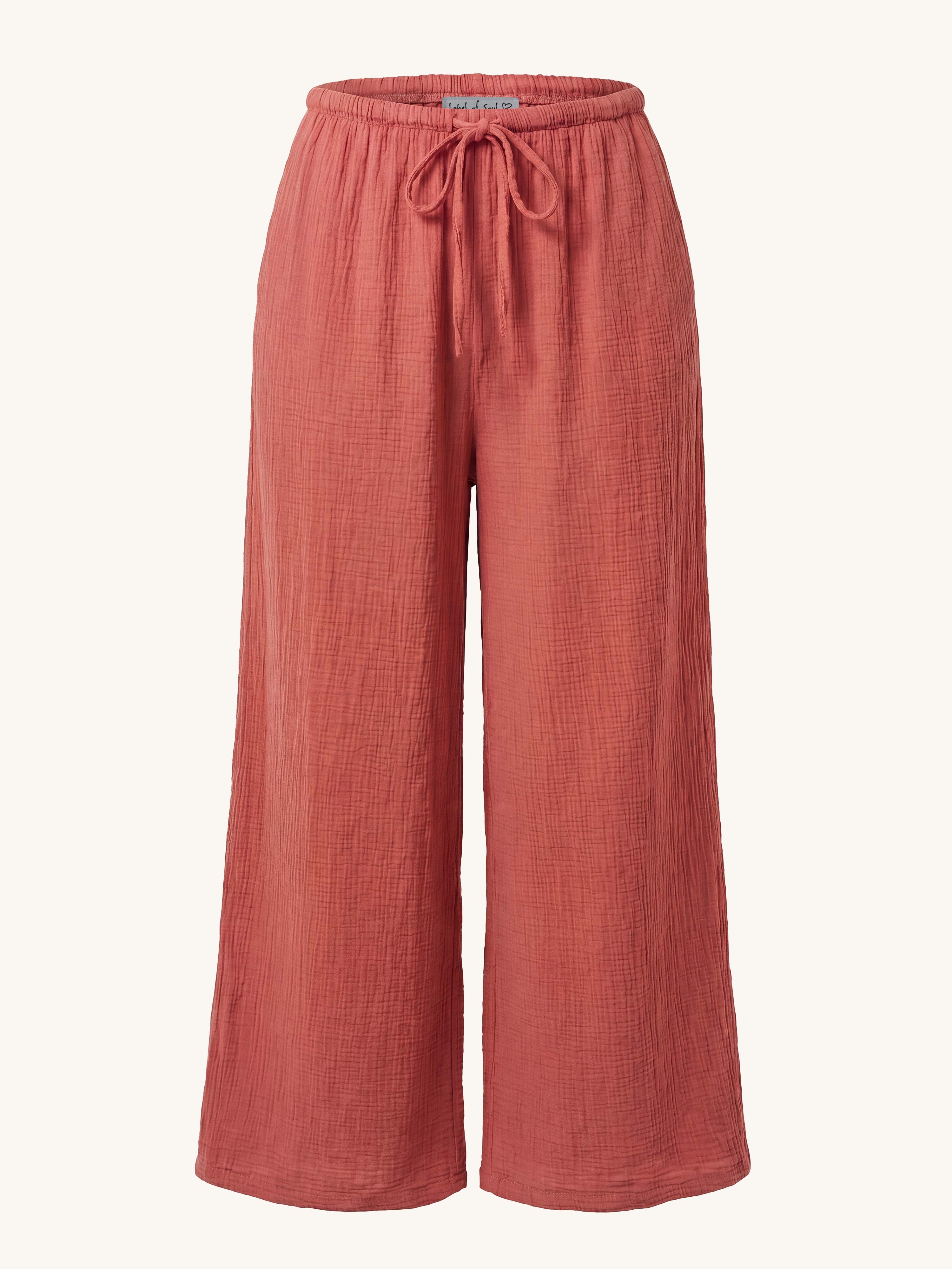 Musselin Palazzo Oversize Hose - NAMASTE - Rosewood